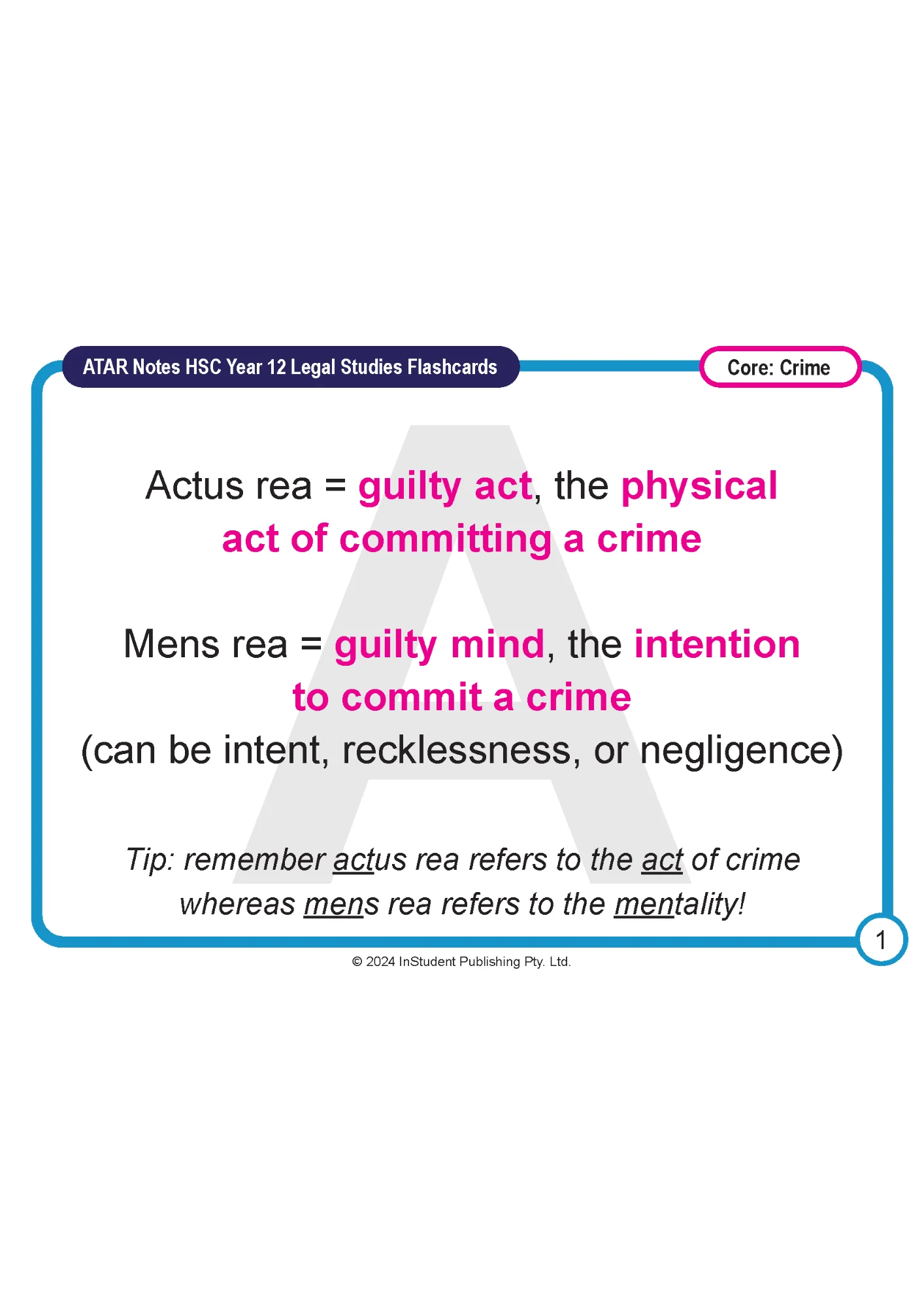 ATAR Notes HSC Year 12 Legal Studies Flashcards - Image 3