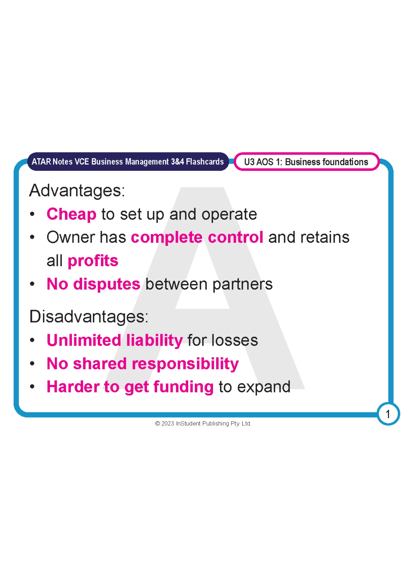 ATAR Notes VCE Business Management 3&4 Flashcards - Image 3