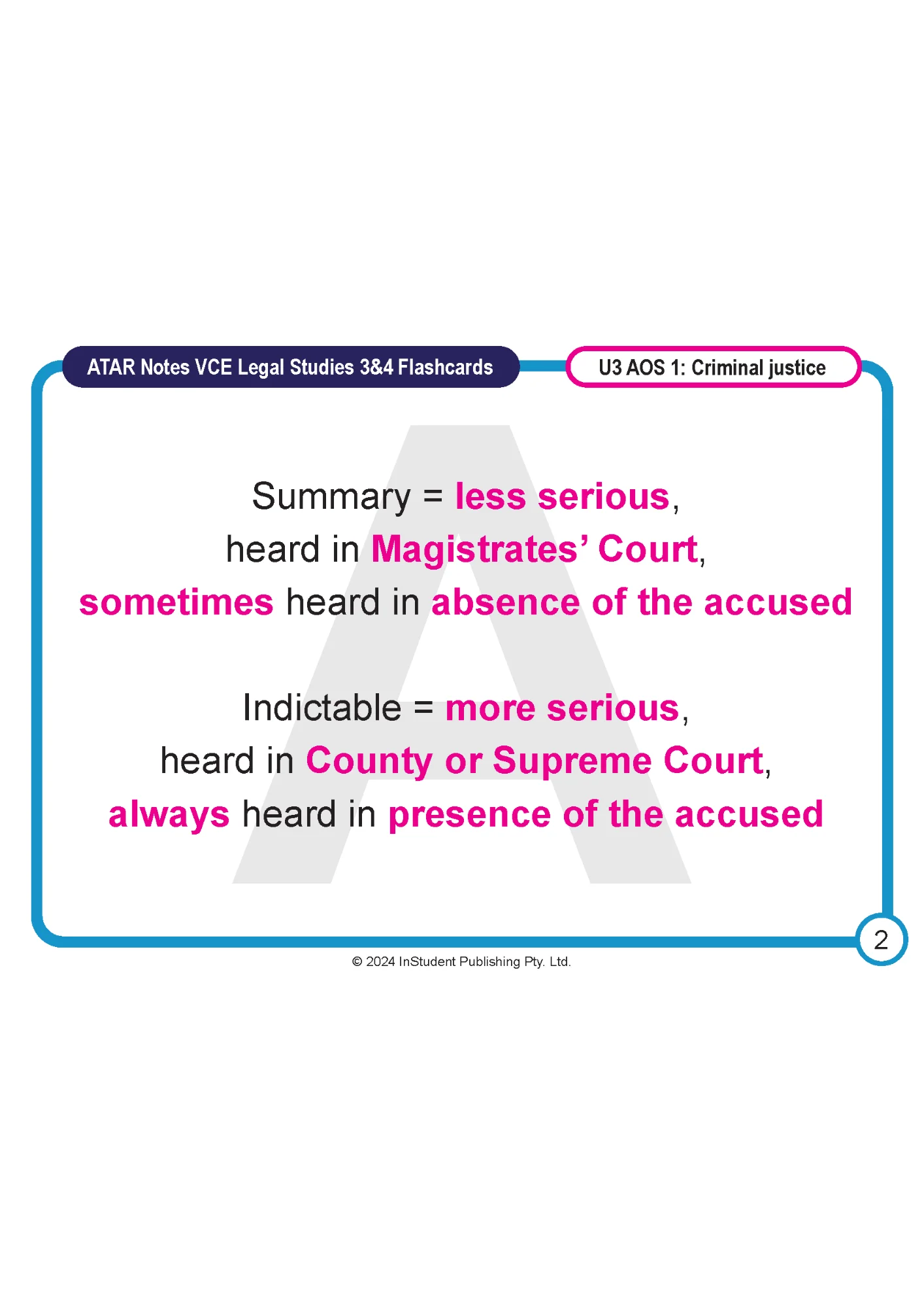 ATAR Notes VCE Legal Studies 3&4 Flashcards - Image 3