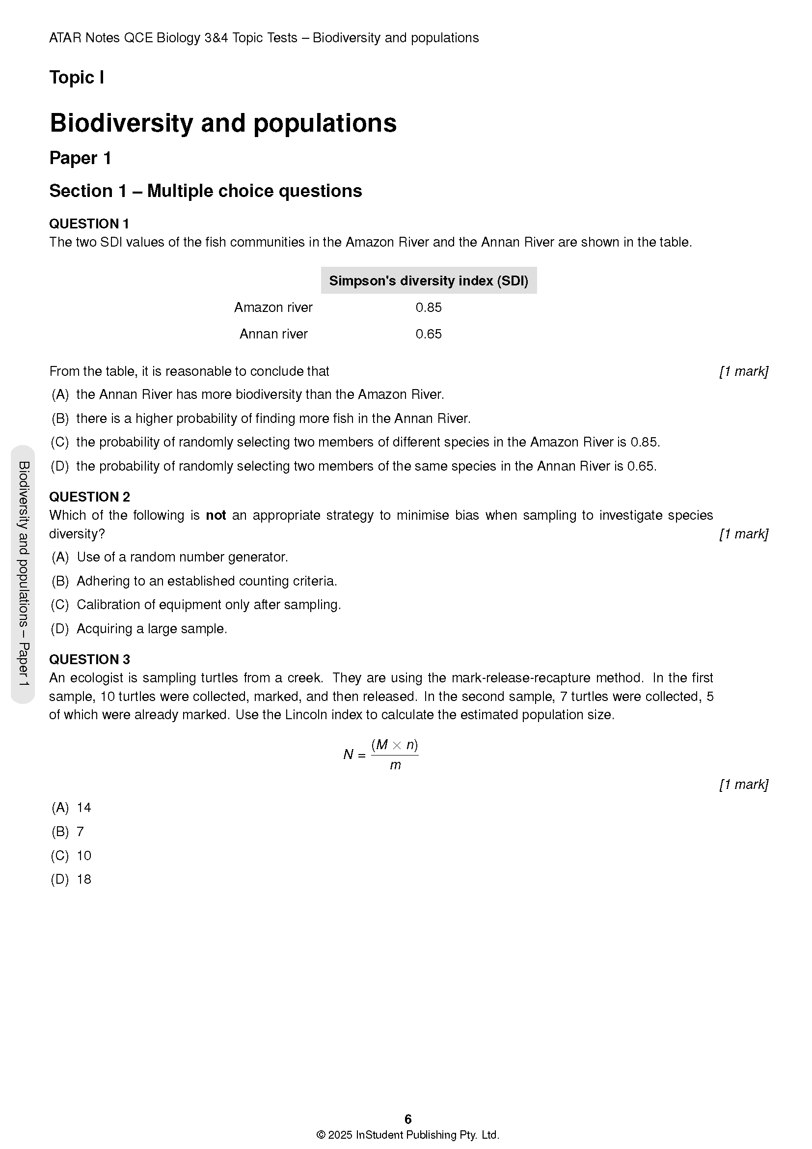 ATAR Notes QCE Biology 3&4 Topic Tests (2026-2028) - Image 5