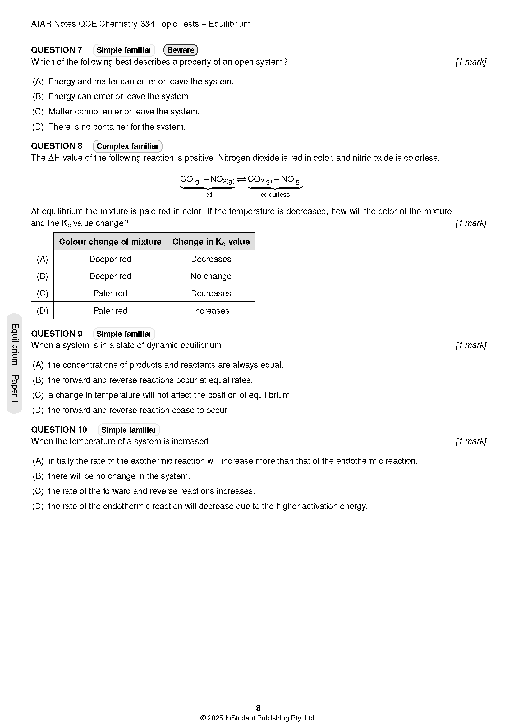ATAR Notes QCE Chemistry 3&4 Topic Tests (2026-2028) - Image 7