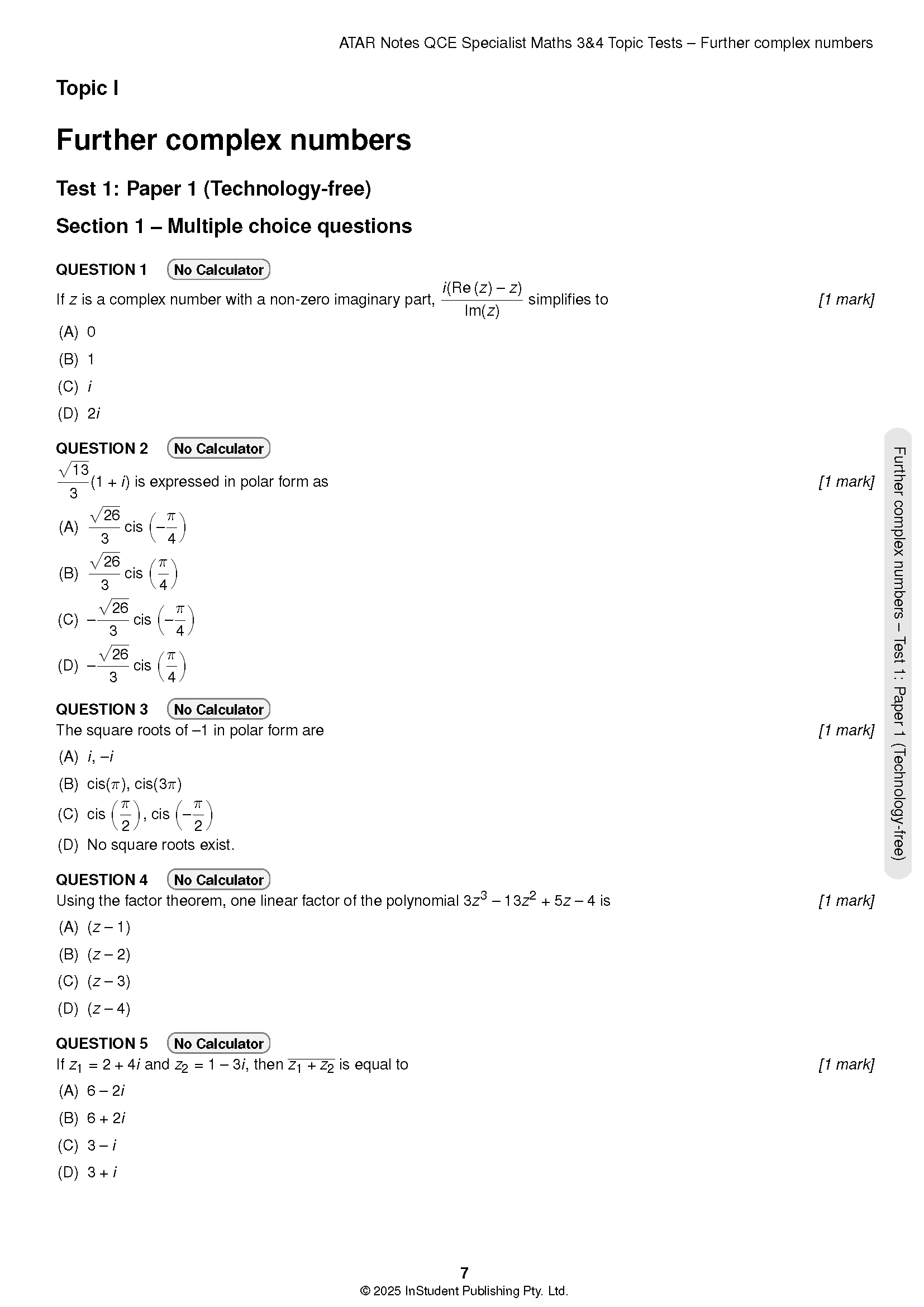 ATAR Notes QCE Specialist Maths 3&4 Topic Tests (2026-2028) - Image 6