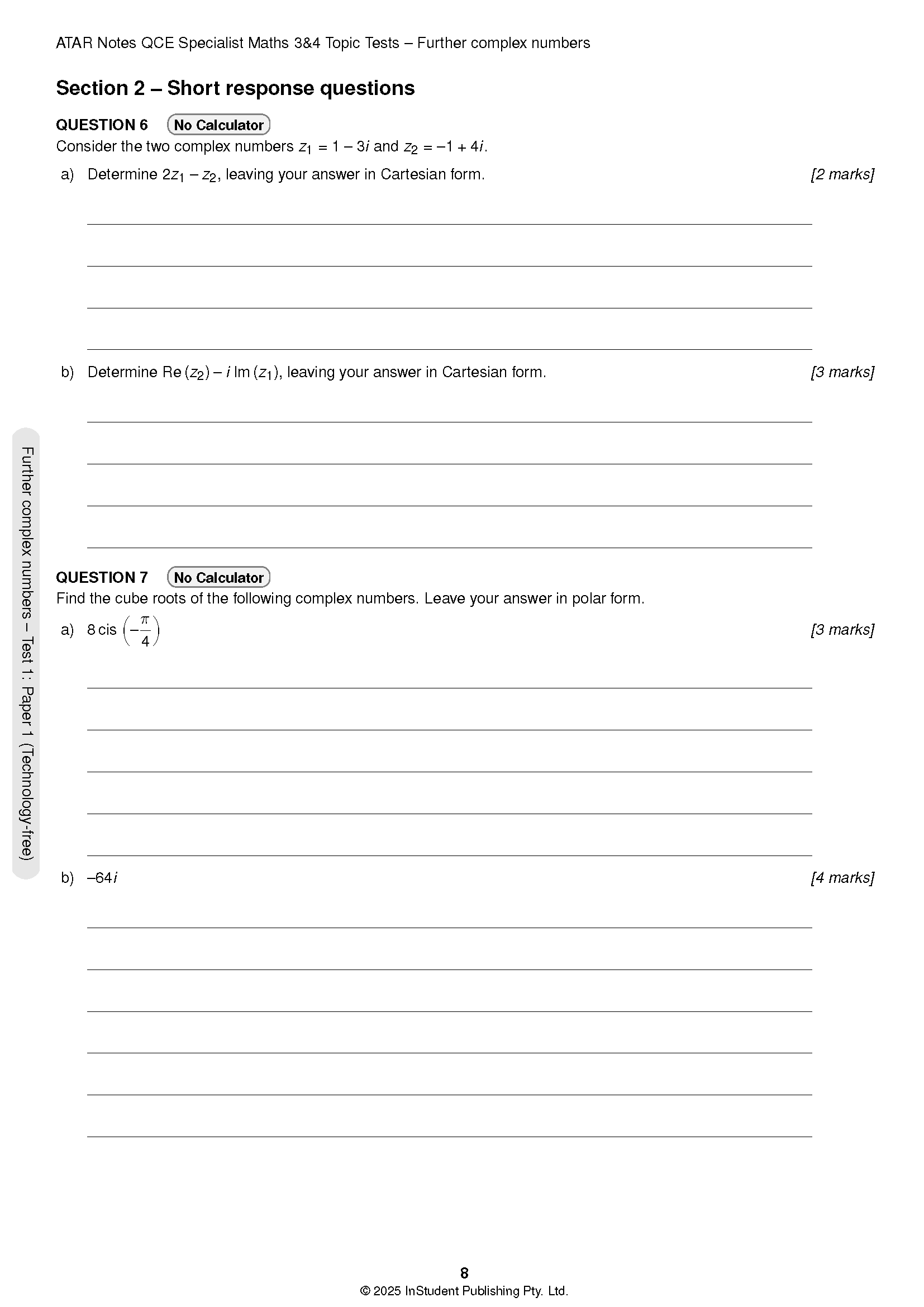 ATAR Notes QCE Specialist Maths 3&4 Topic Tests (2026-2028) - Image 7