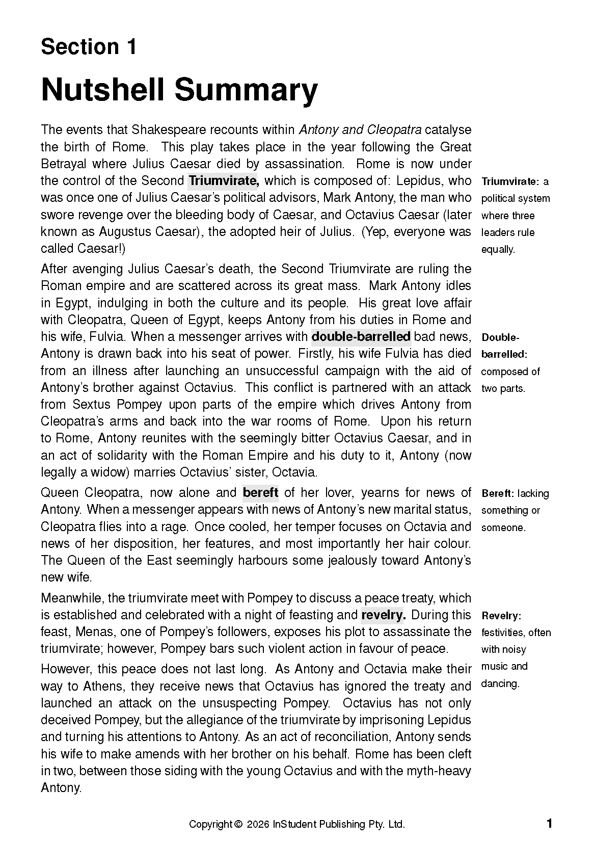 ATAR Notes Text Guide: Antony and Cleopatra by William Shakespeare - Image 5