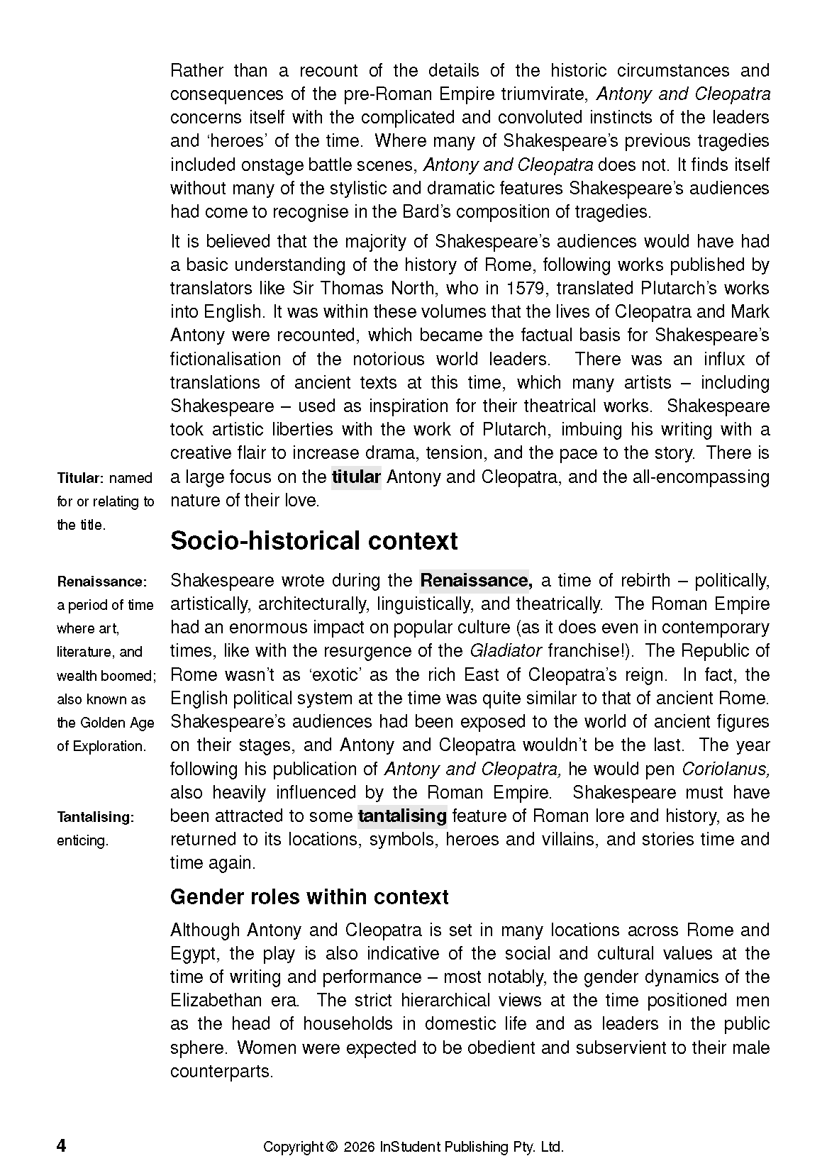 ATAR Notes Text Guide: Antony and Cleopatra by William Shakespeare - Image 8