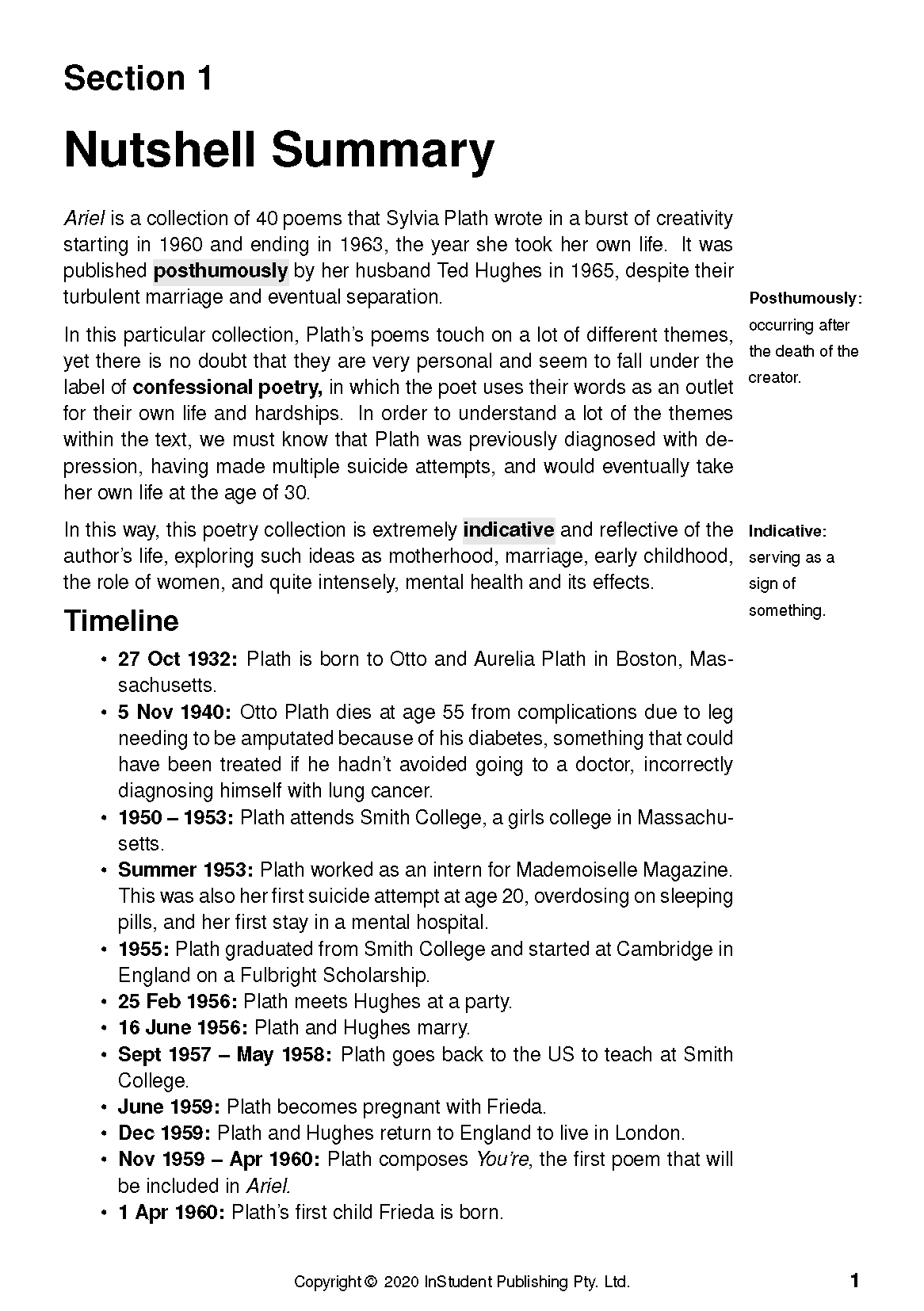 ATAR Notes Text Guide: Ariel by Sylvia Plath - Image 5