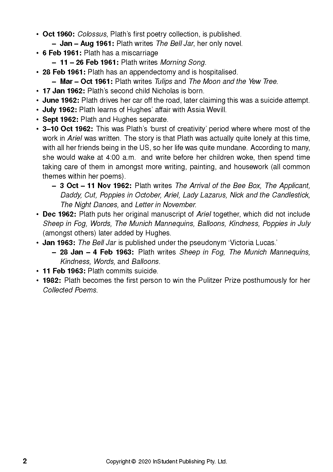 ATAR Notes Text Guide: Ariel by Sylvia Plath - Image 6