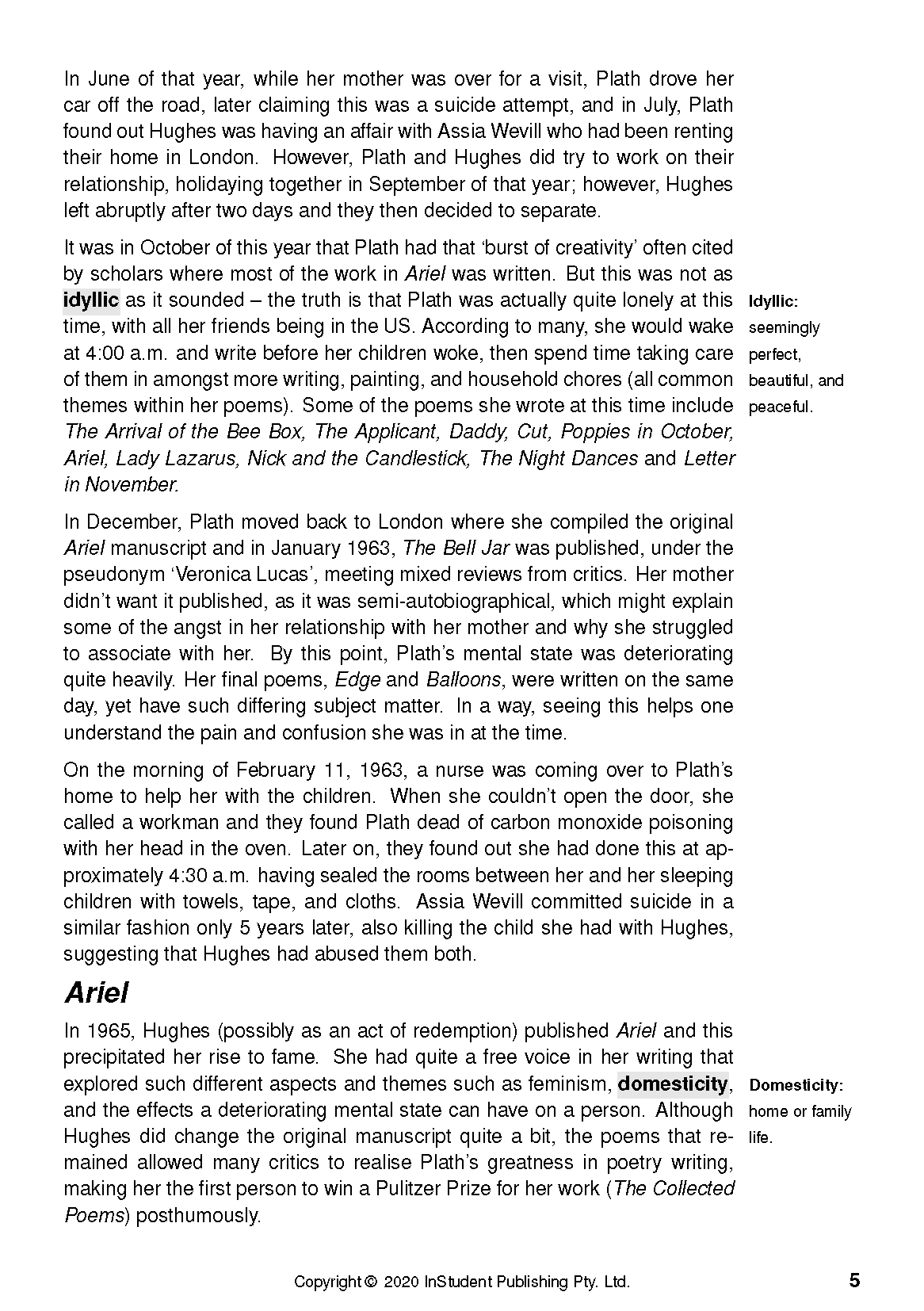 ATAR Notes Text Guide: Ariel by Sylvia Plath - Image 9