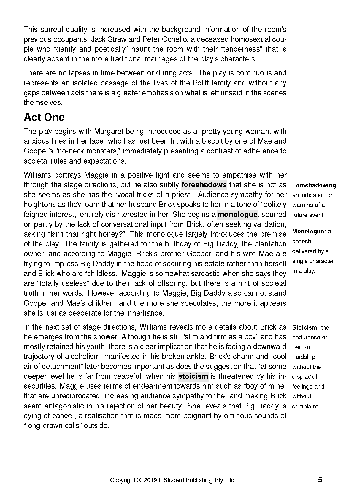 ATAR Notes Text Guide: Cat on a Hot Tin Roof by Tennessee Williams - Image 8