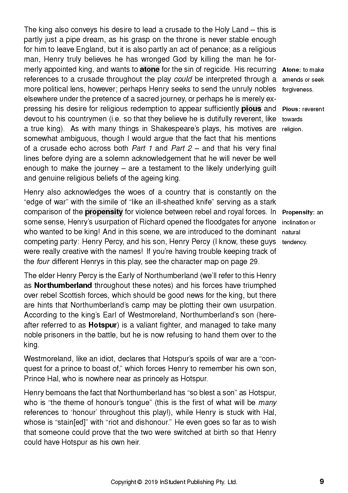 ATAR Notes Text Guide: Henry IV Part 1 by William Shakespeare - Image 11