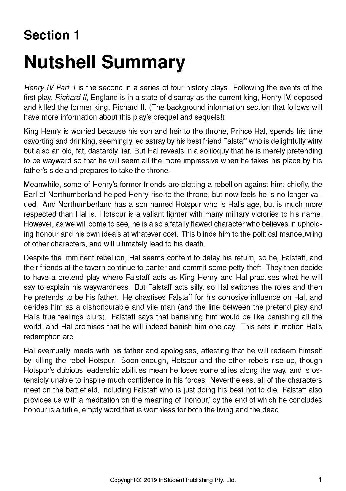 ATAR Notes Text Guide: Henry IV Part 1 by William Shakespeare - Image 6