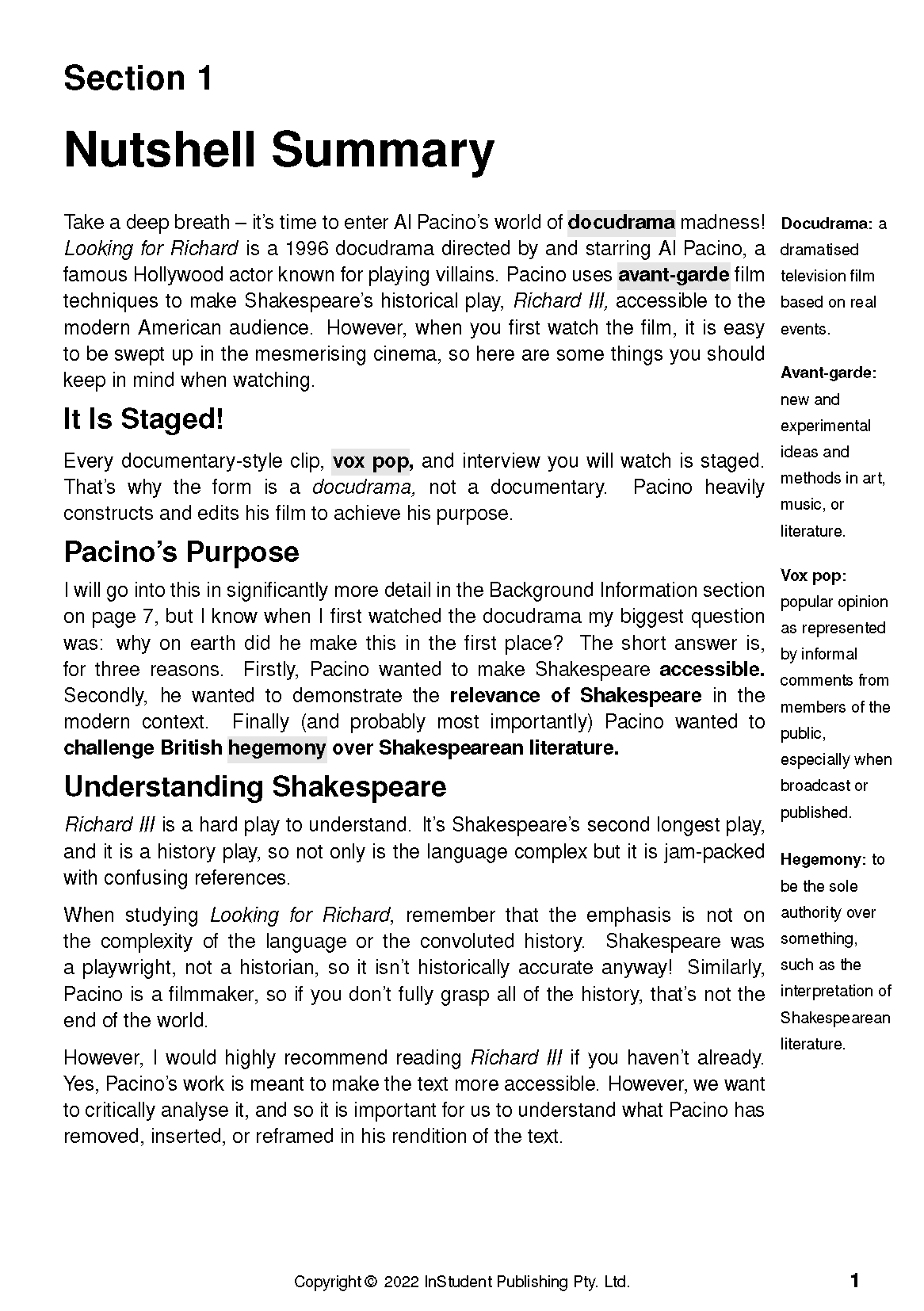 ATAR Notes Text Guide: Looking for Richard by Al Pacino - Image 7