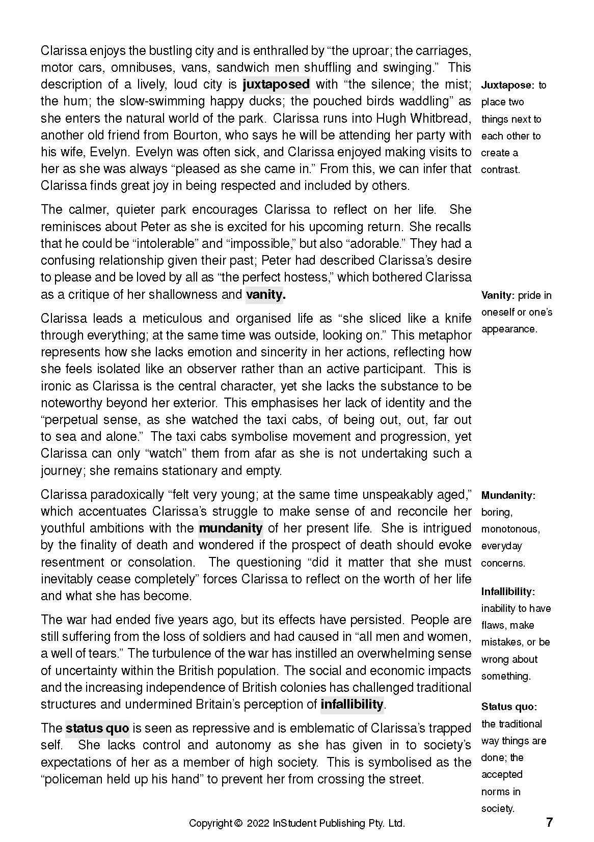ATAR Notes Text Guide: Mrs Dalloway by Virginia Woolf - Image 11
