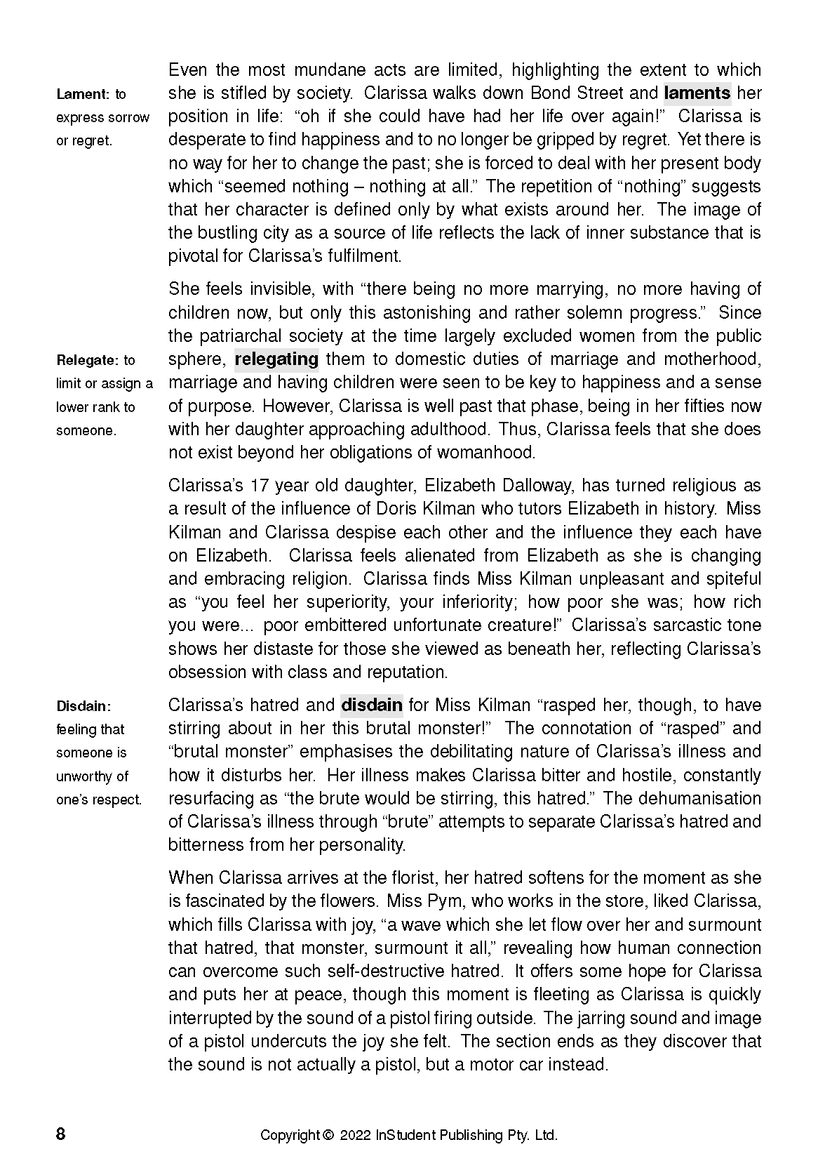 ATAR Notes Text Guide: Mrs Dalloway by Virginia Woolf - Image 12