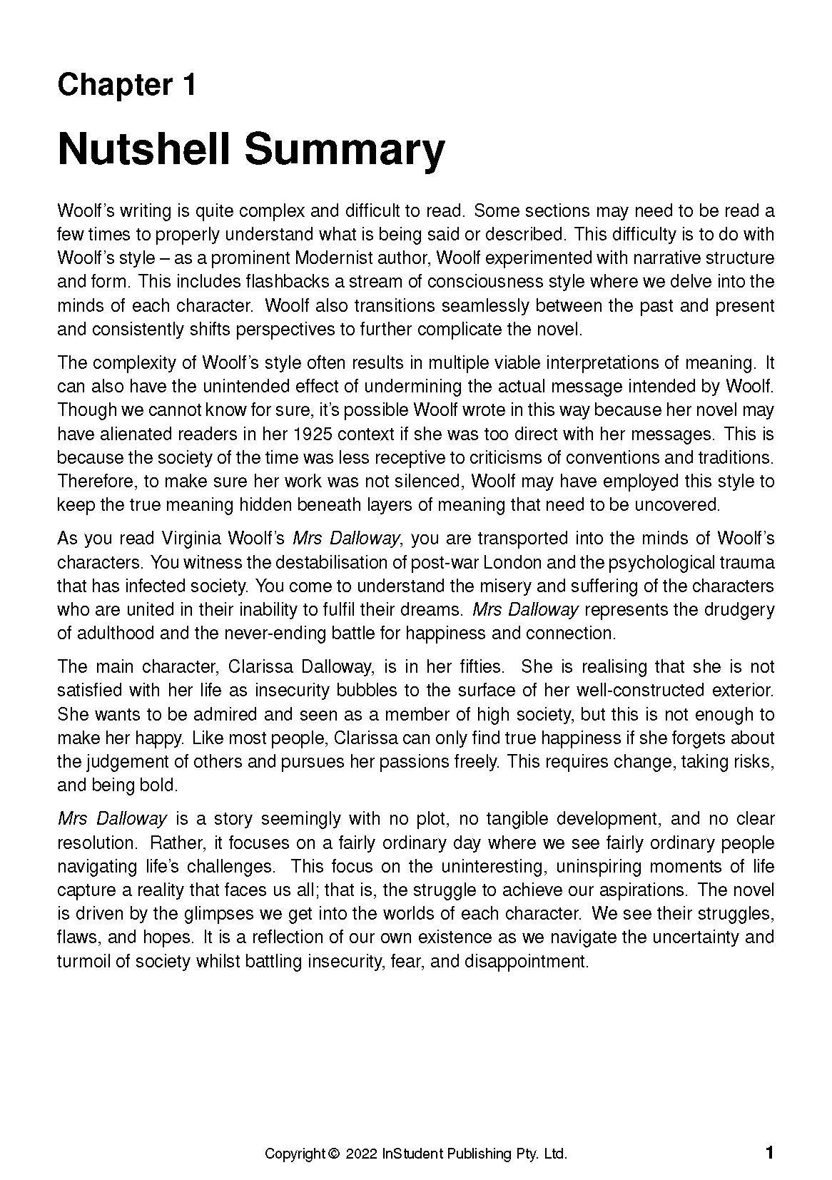 ATAR Notes Text Guide: Mrs Dalloway by Virginia Woolf - Image 5