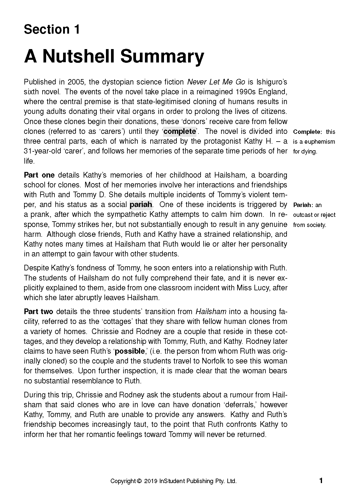 ATAR Notes Text Guide: Never Let Me Go by Kazuo Ishiguro - Image 5