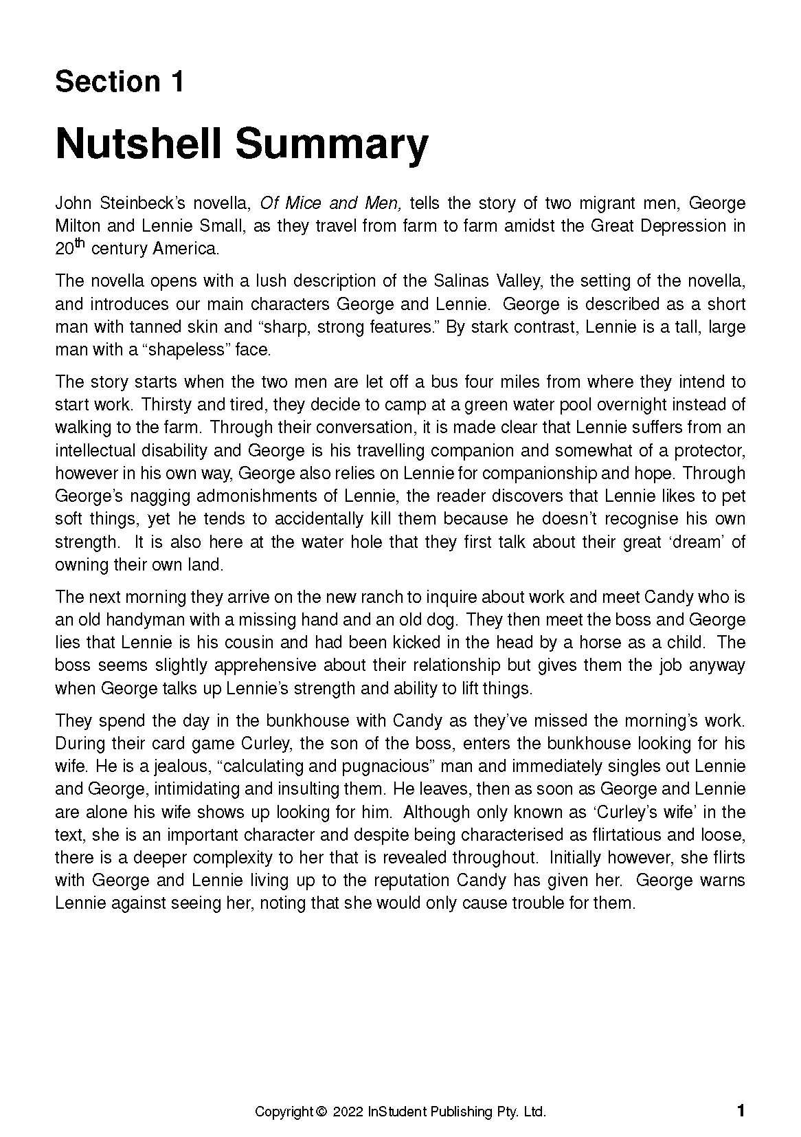 ATAR Notes Text Guide: Of Mice and Men by John Steinbeck - Image 5