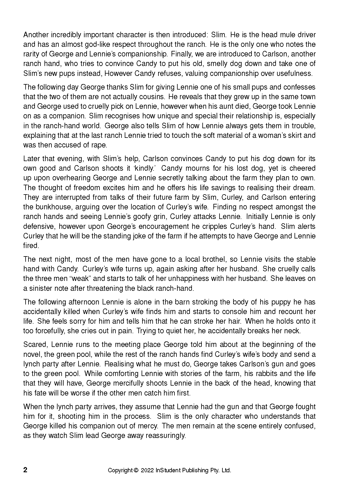ATAR Notes Text Guide: Of Mice and Men by John Steinbeck - Image 6