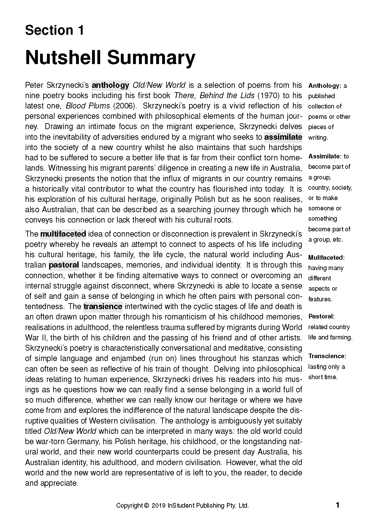 ATAR Notes Text Guide: Old/New World by Peter Skrzynecki - Image 6