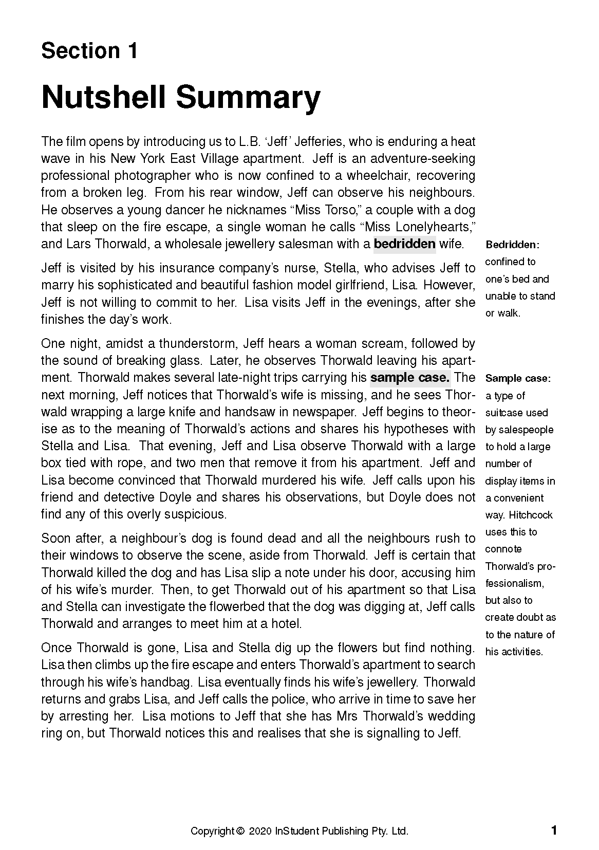 ATAR Notes Text Guide: Rear Window by Alfred Hitchcock - Image 5
