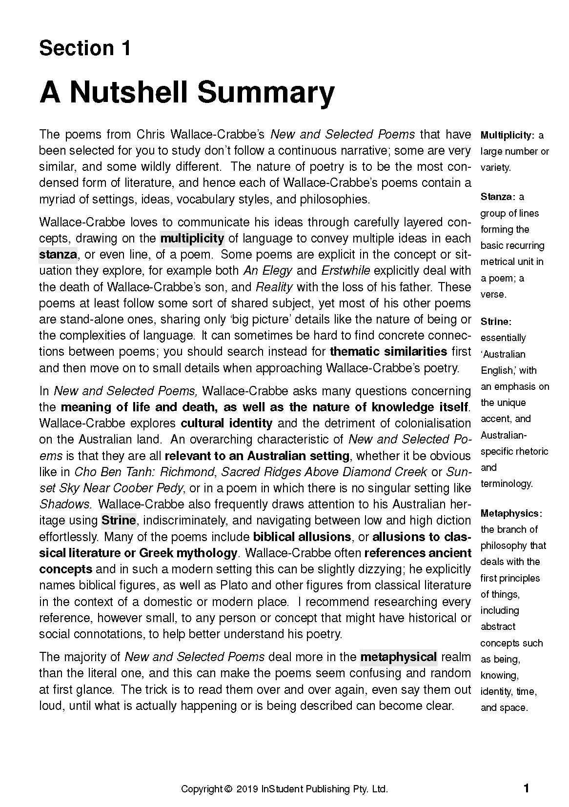 ATAR Notes Text Guide: Selected Poems by Chris Wallace-Crabbe - Image 4