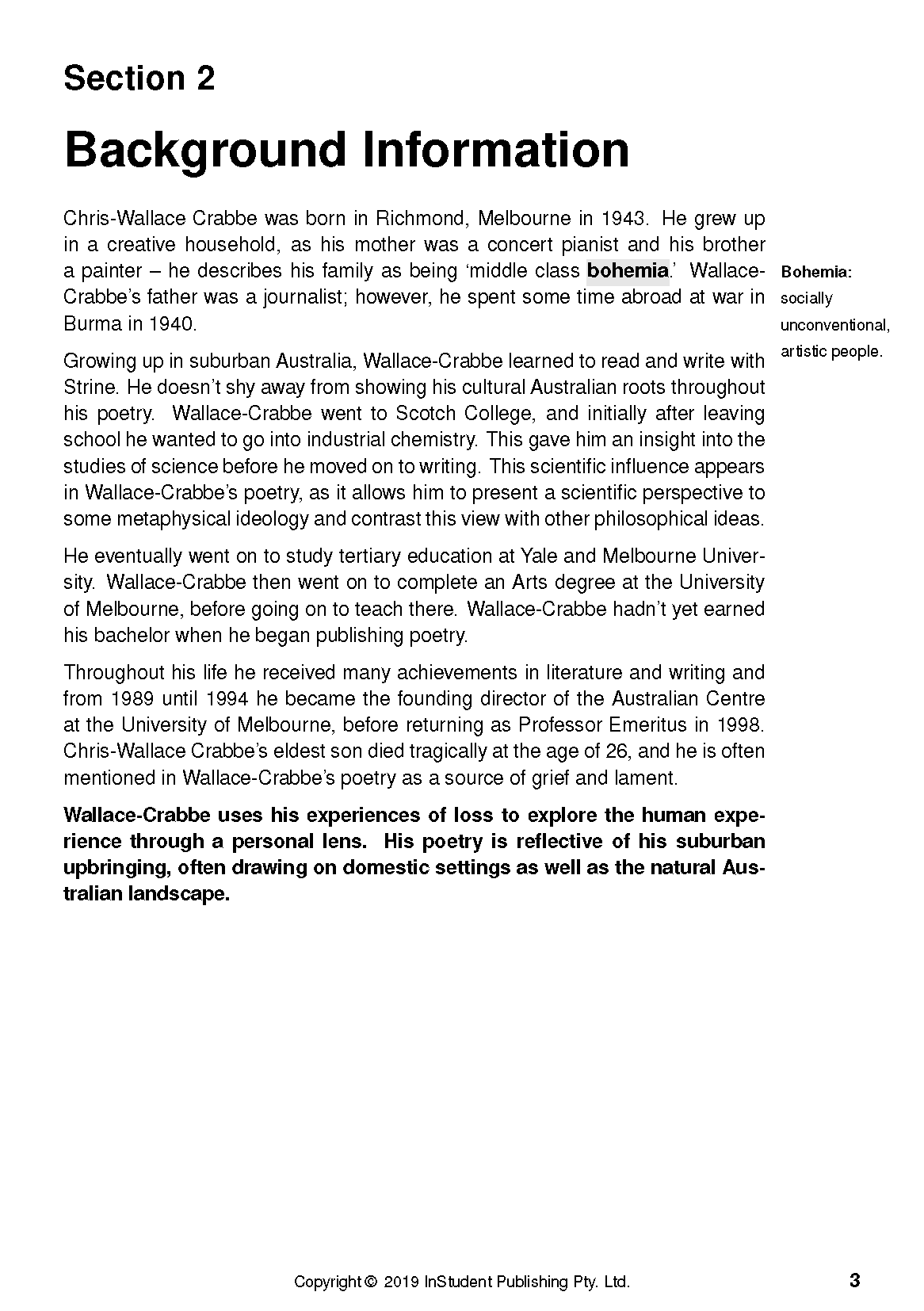 ATAR Notes Text Guide: Selected Poems by Chris Wallace-Crabbe - Image 6