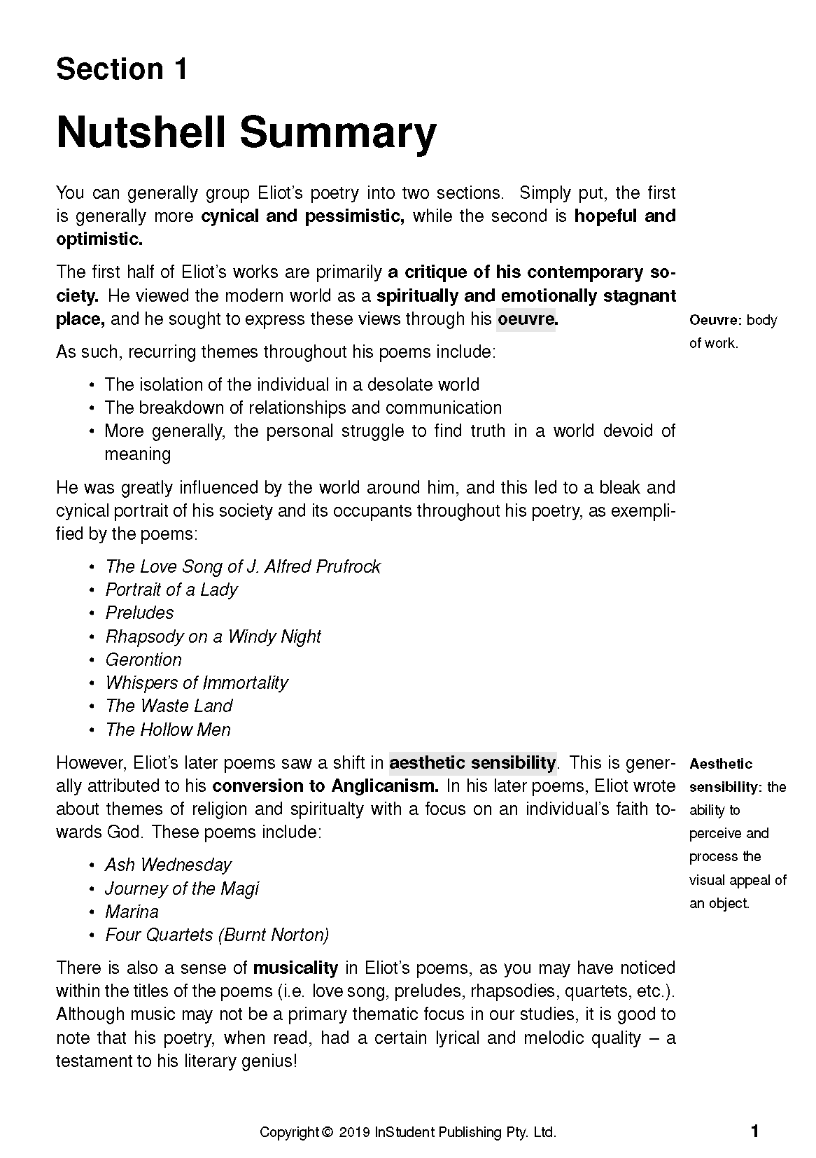 ATAR Notes Text Guide: Selected Poems by T.S. Eliot - Image 5