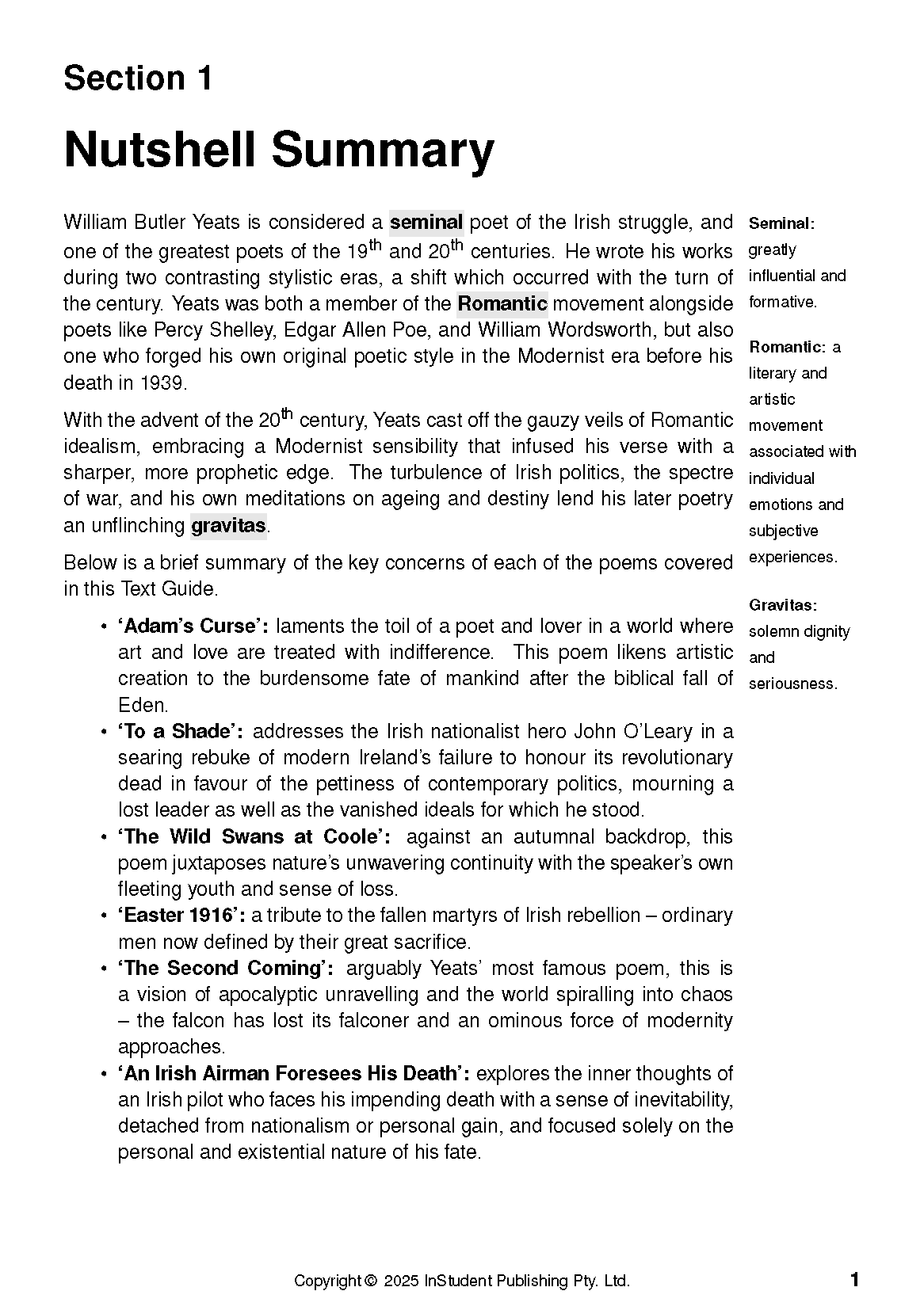 ATAR Notes Text Guide: Selected Poems by W.B. Yeats - Image 5