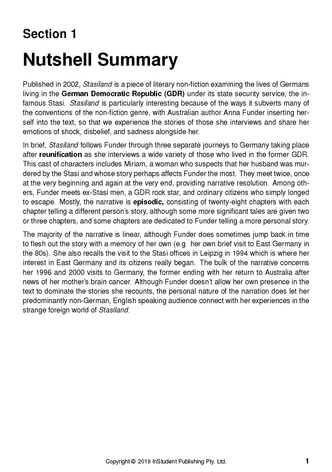 ATAR Notes Text Guide: Stasiland by Anna Funder - Image 5