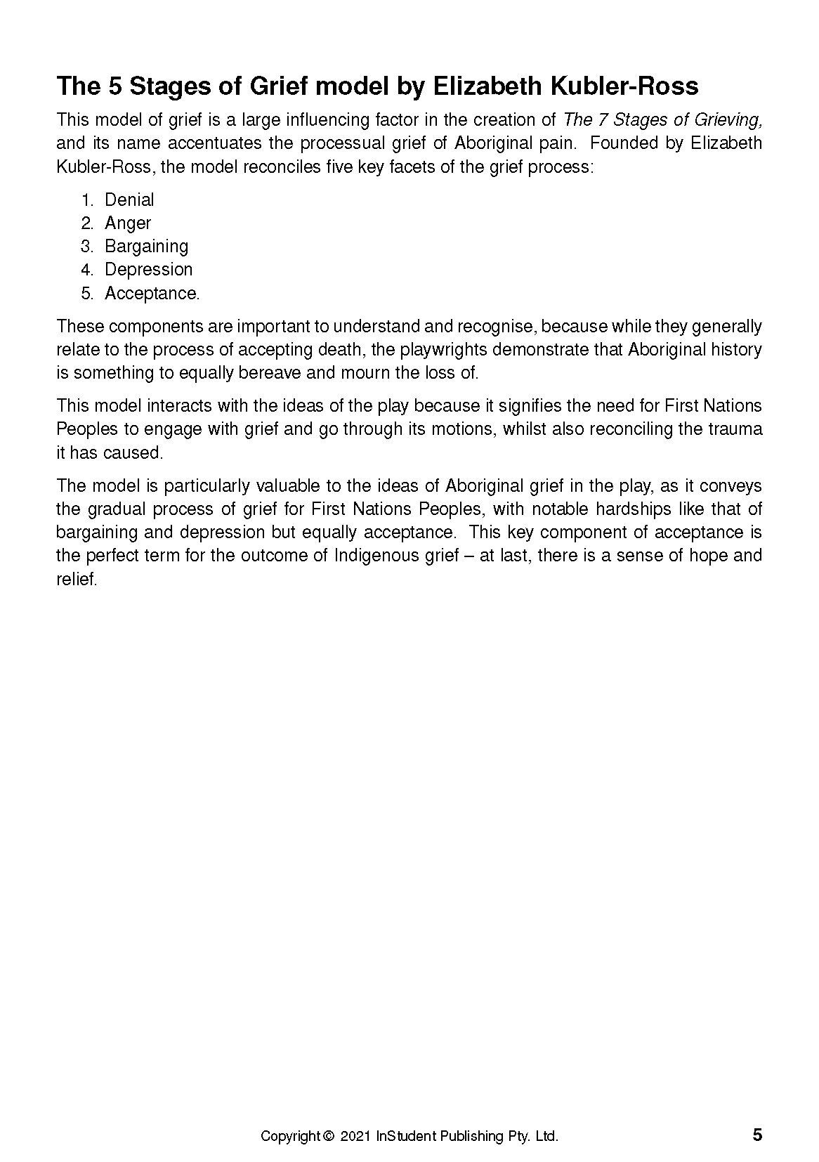 ATAR Notes Text Guide: The 7 Stages of Grieving by Wesley Enoch and Deborah Mailman - Image 9
