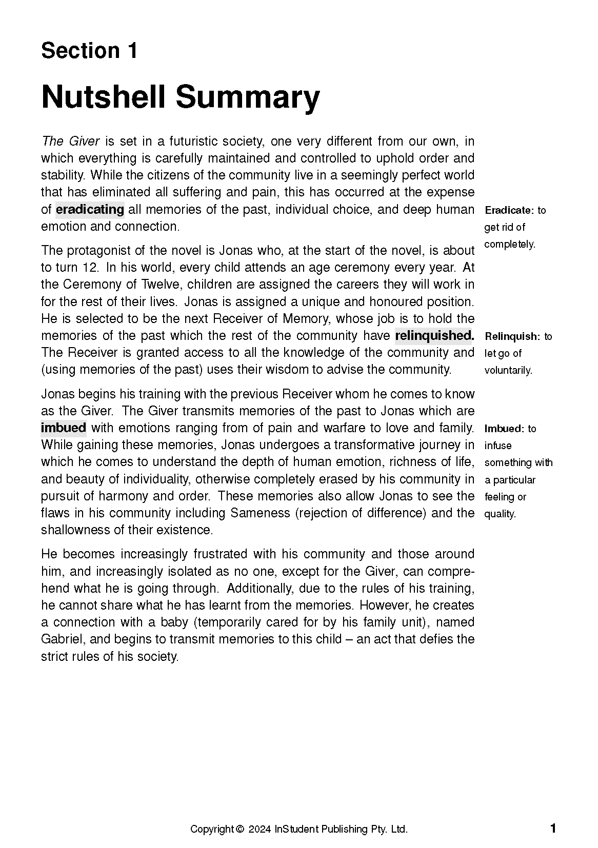 ATAR Notes Text Guide: The Giver by Lois Lowry - Image 5
