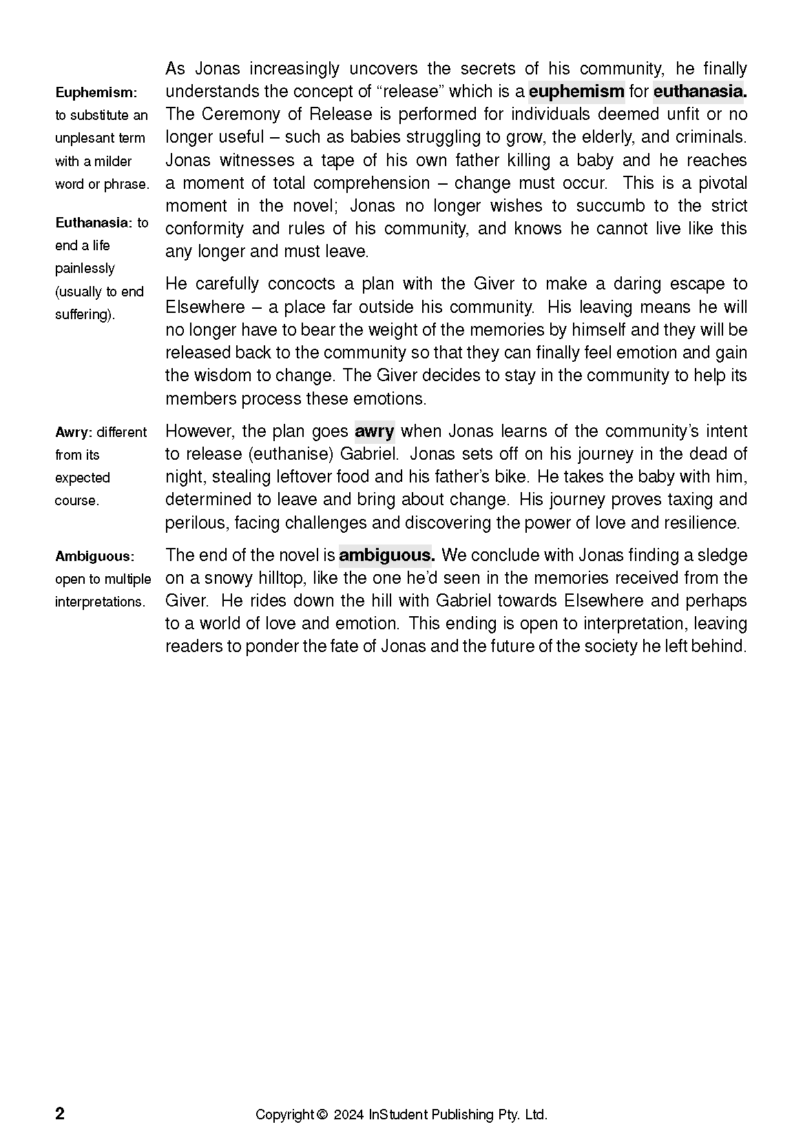 ATAR Notes Text Guide: The Giver by Lois Lowry - Image 6