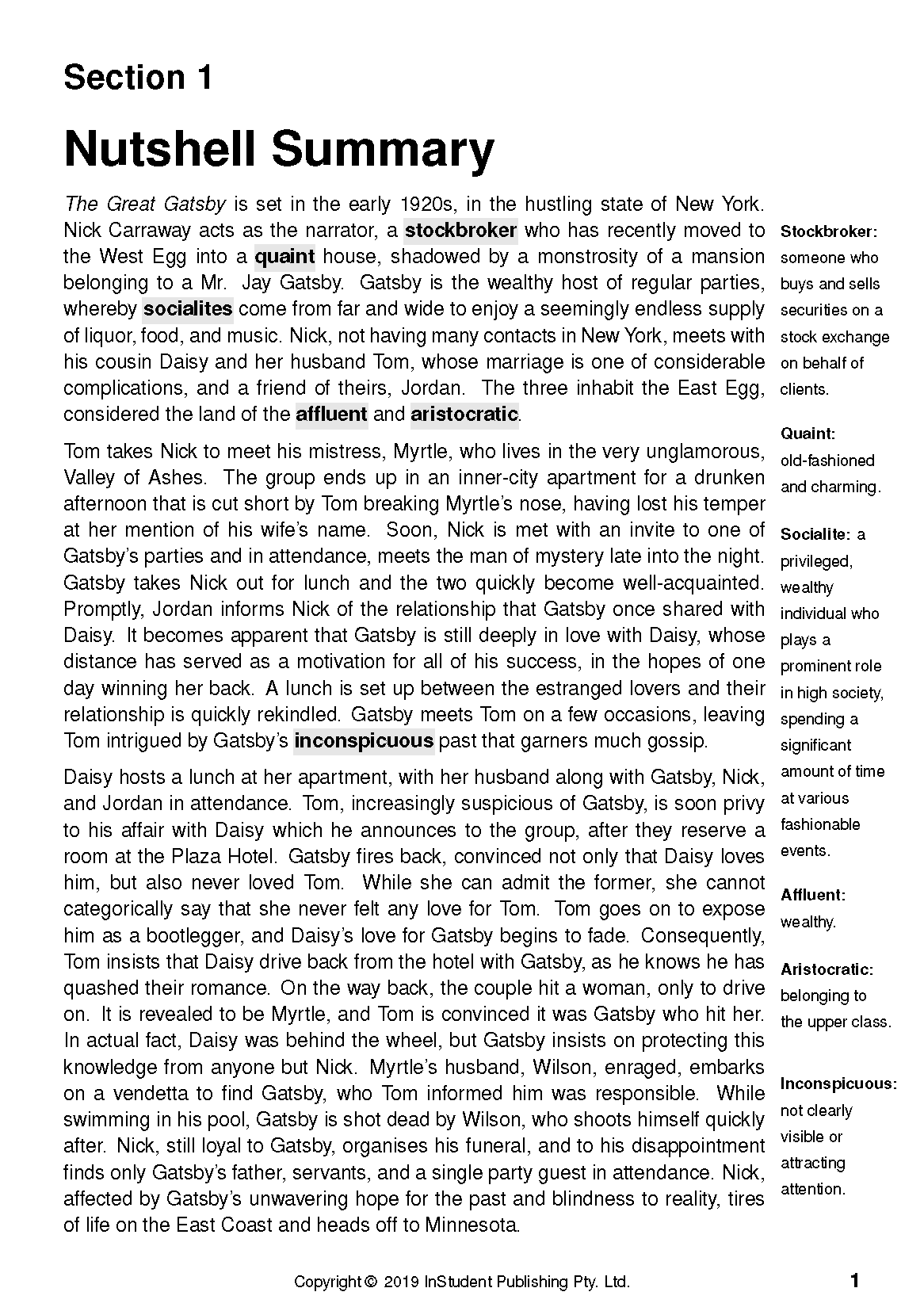ATAR Notes Text Guide: The Great Gatsby by F Scott Fitzgerald - Image 5