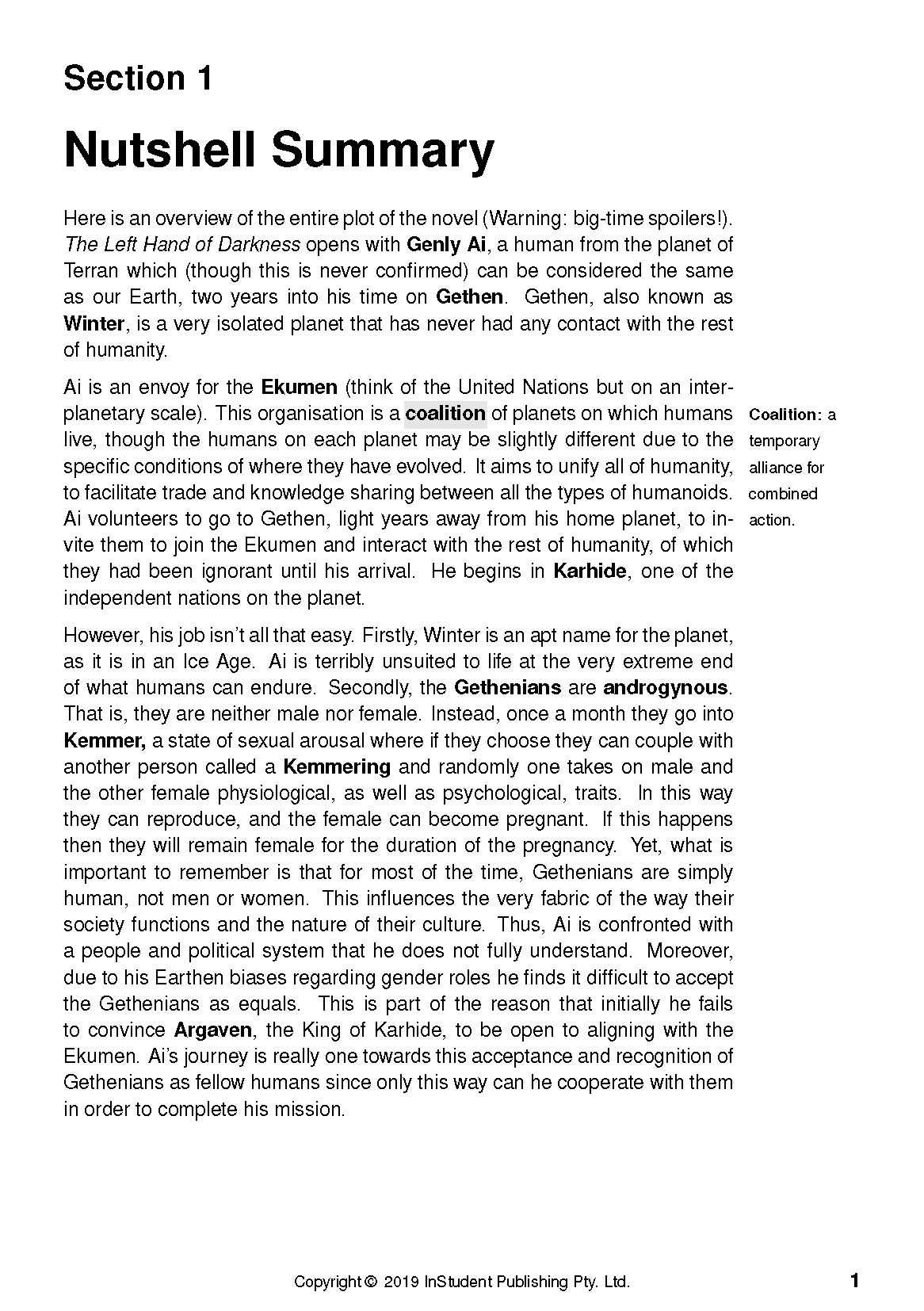 ATAR Notes Text Guide: The Left Hand of Darkness by Ursula Le Guin - Image 7
