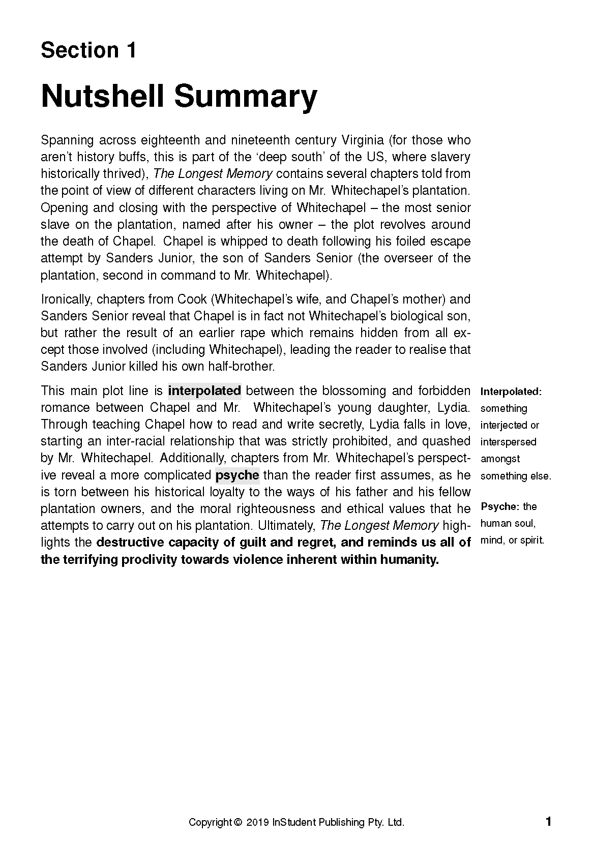 ATAR Notes Text Guide: The Longest Memory by Fred D'Aguiar - Image 5