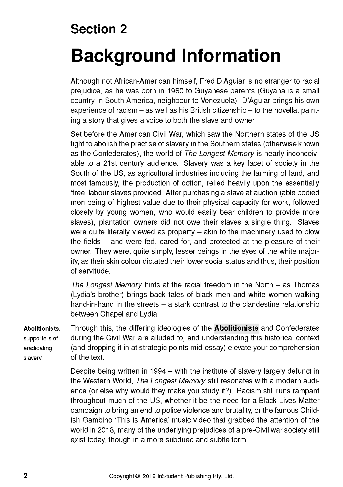 ATAR Notes Text Guide: The Longest Memory by Fred D'Aguiar - Image 6