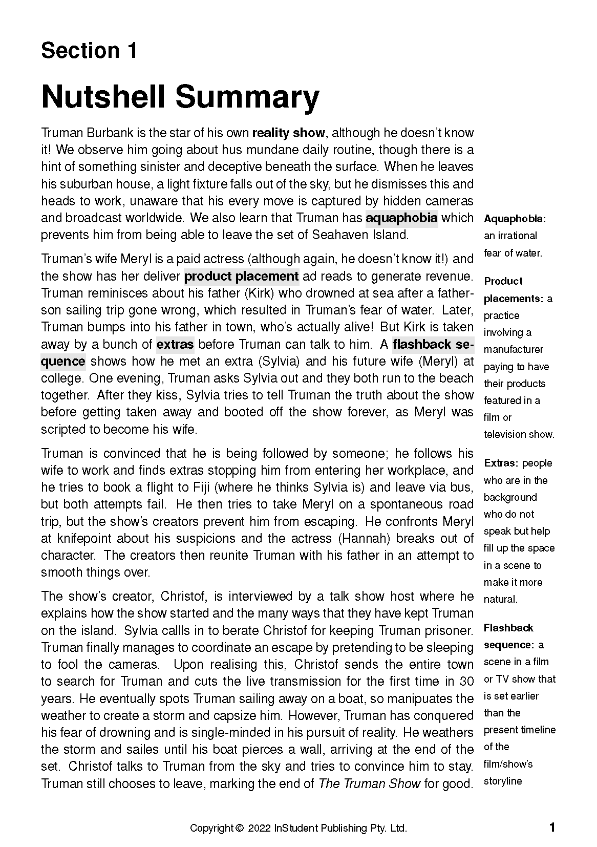 ATAR Notes Text Guide: The Truman Show by Peter Weir - Image 5