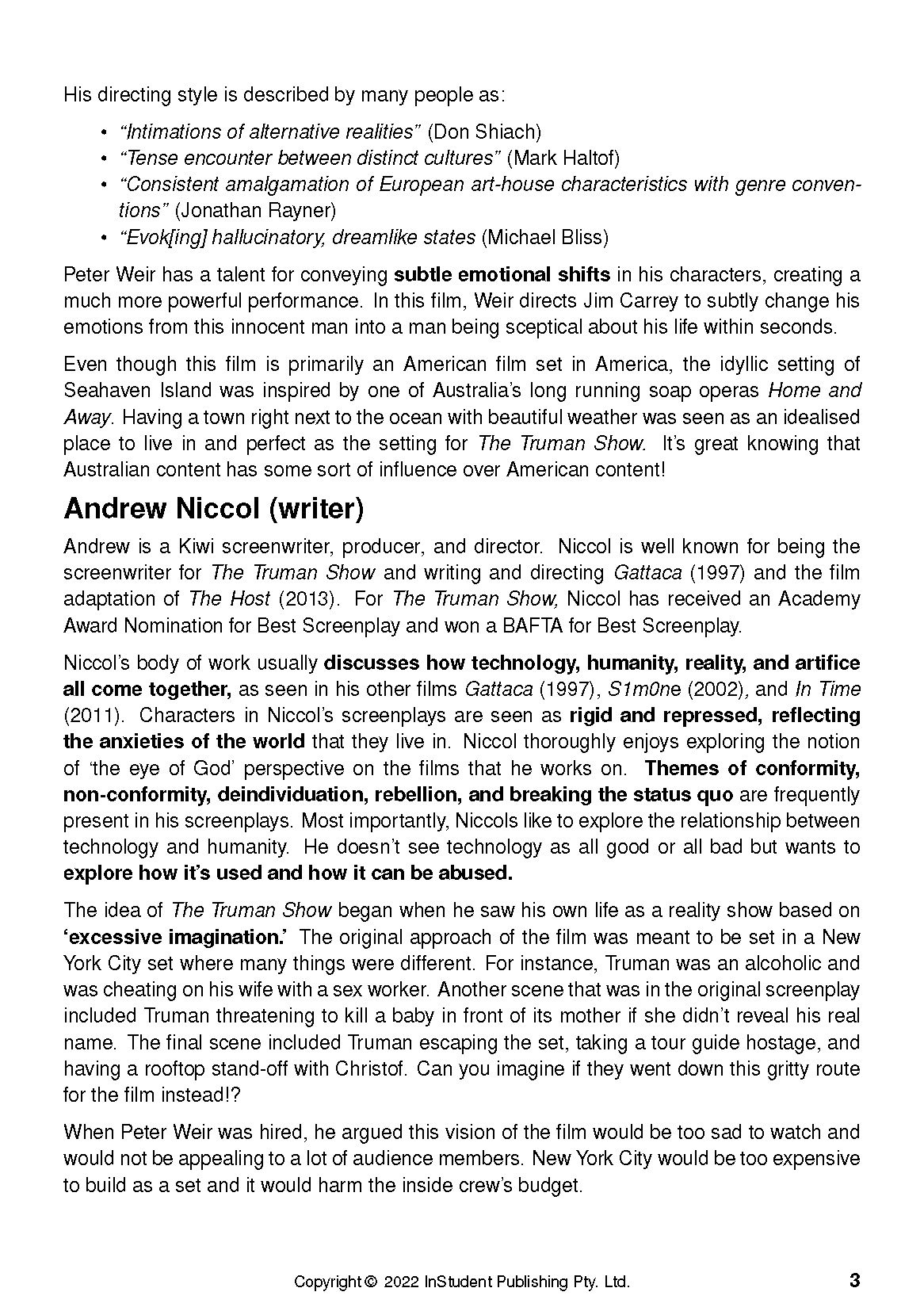 ATAR Notes Text Guide: The Truman Show by Peter Weir - Image 7