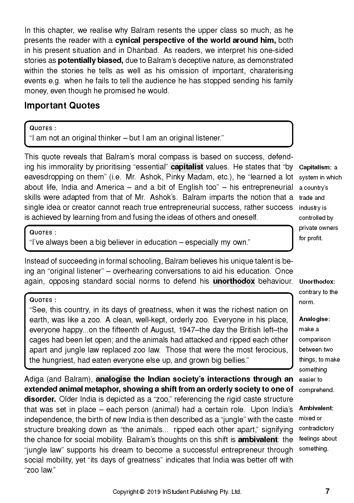 ATAR Notes Text Guide: The White Tiger by Aravind Adiga - Image 11