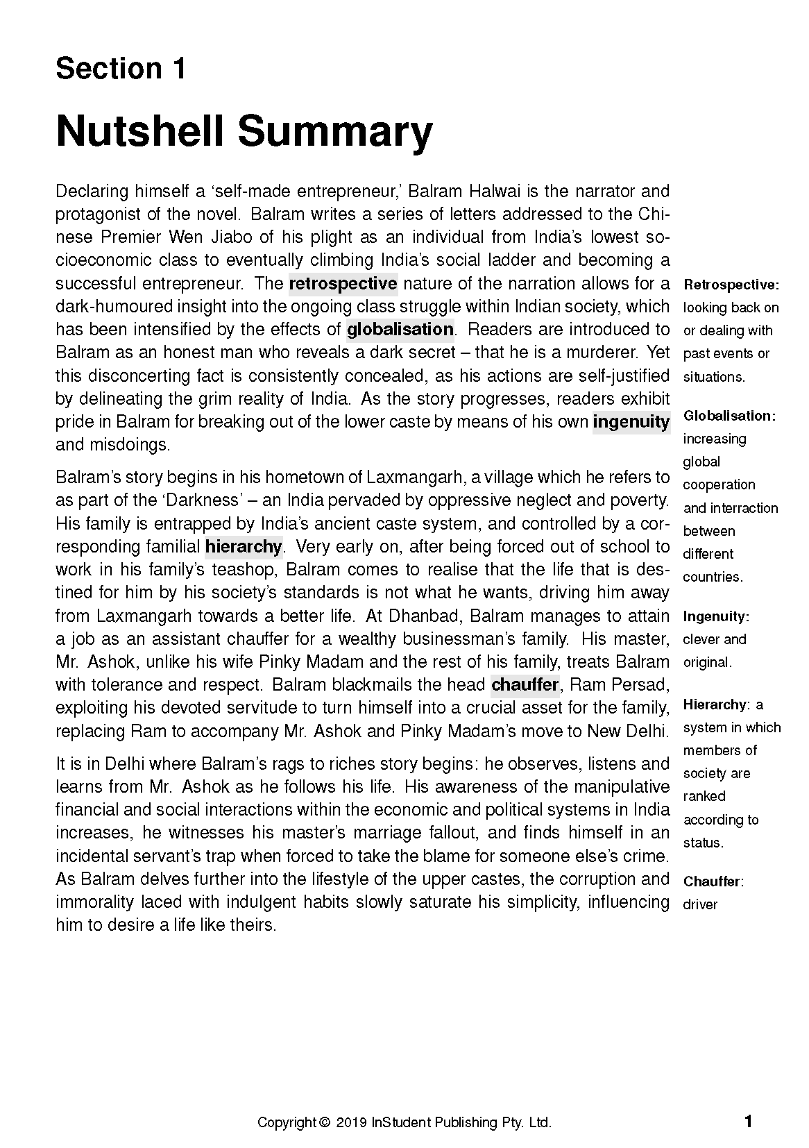 ATAR Notes Text Guide: The White Tiger by Aravind Adiga - Image 5