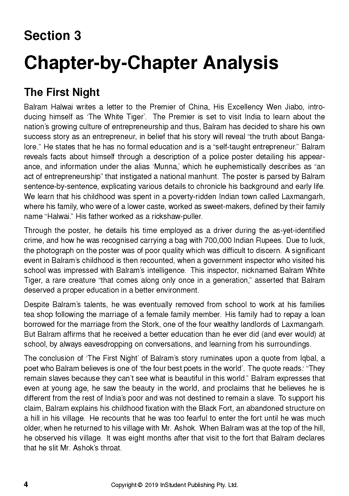 ATAR Notes Text Guide: The White Tiger by Aravind Adiga - Image 8