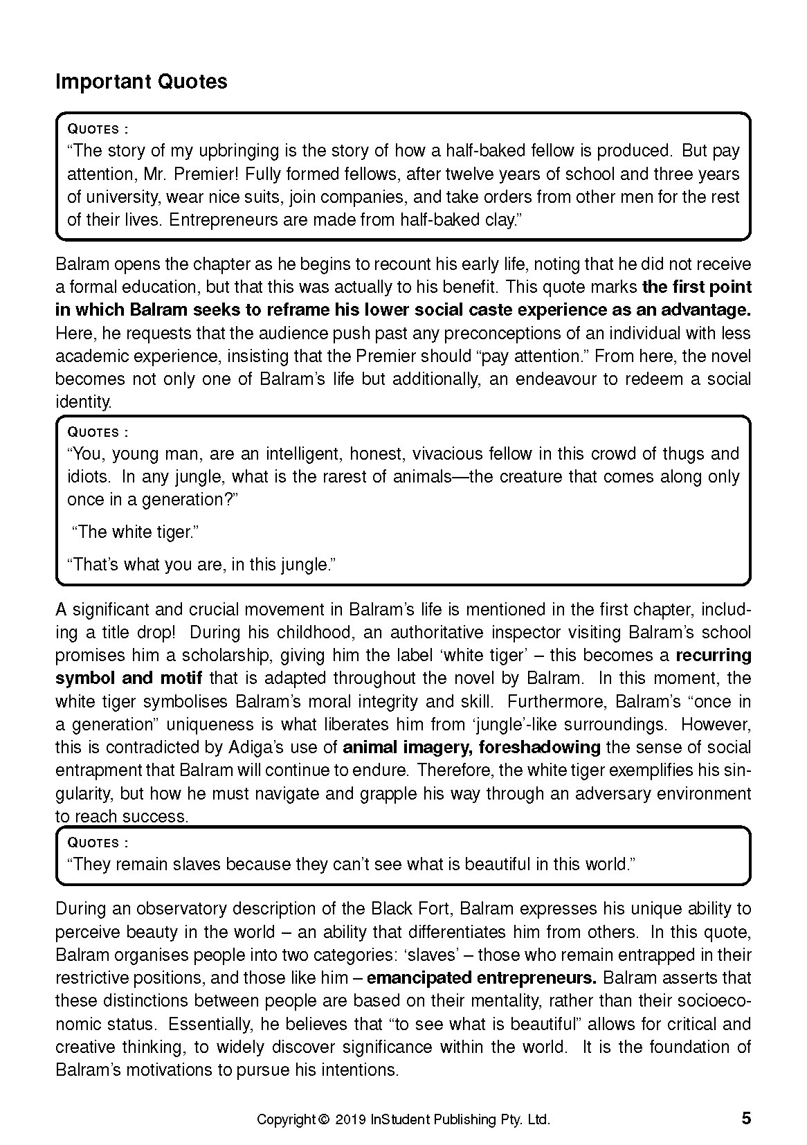 ATAR Notes Text Guide: The White Tiger by Aravind Adiga - Image 9