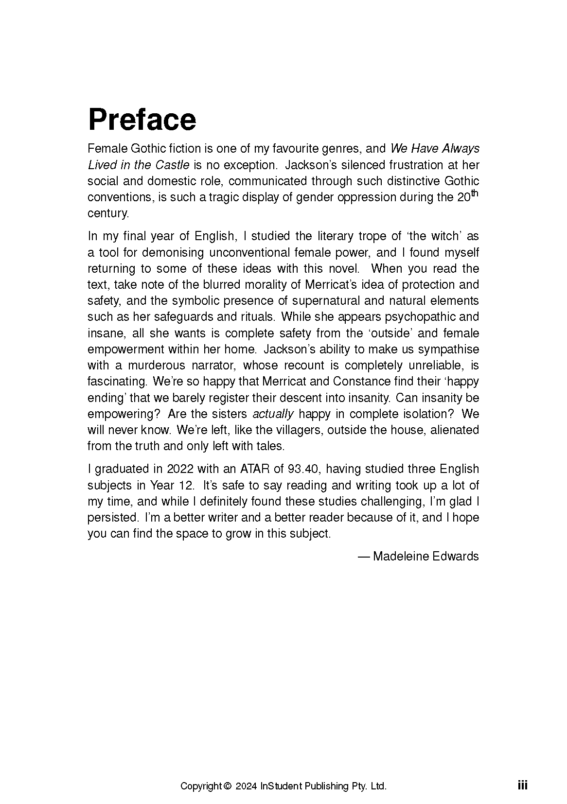 ATAR Notes Text Guide: We Have Always Lived in the Castle by Shirley Jackson - Image 2