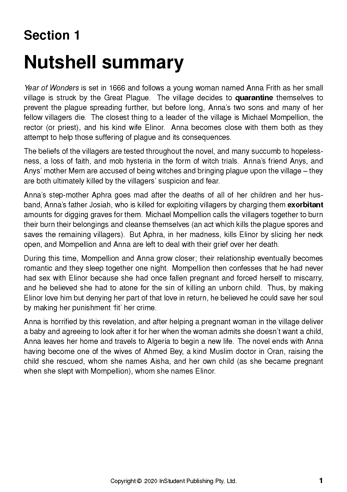 ATAR Notes Text Guide: Year of Wonders by Geraldine Brooks - Image 6