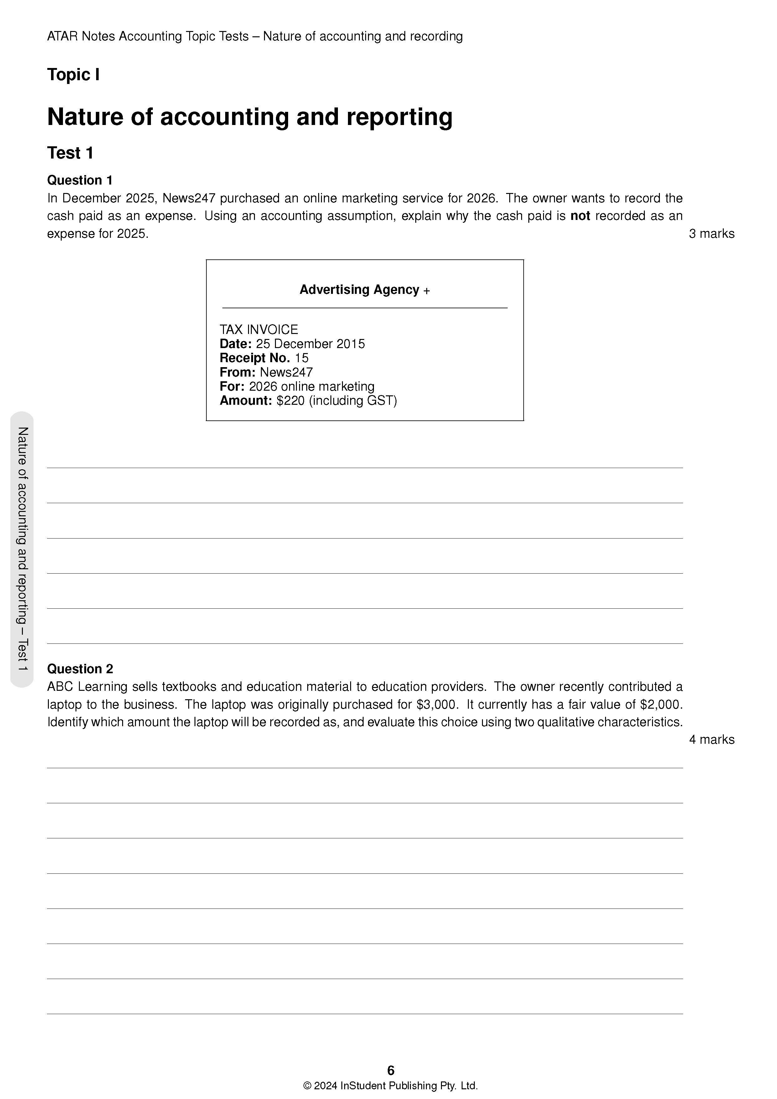 ATAR Notes VCE Accounting 3&4 Topic Tests (2025-2027) - Image 3