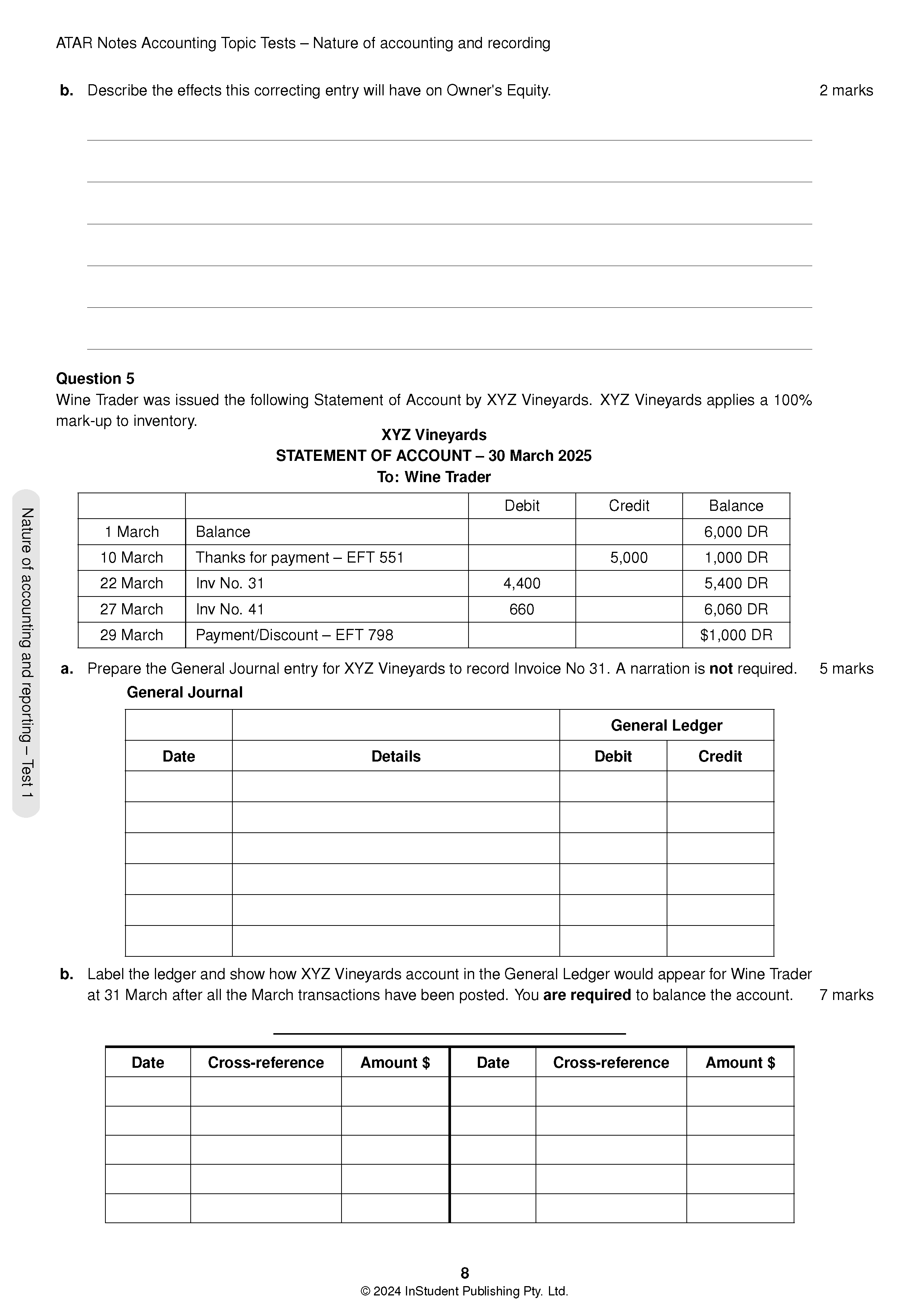 ATAR Notes VCE Accounting 3&4 Topic Tests (2025-2027) - Image 5
