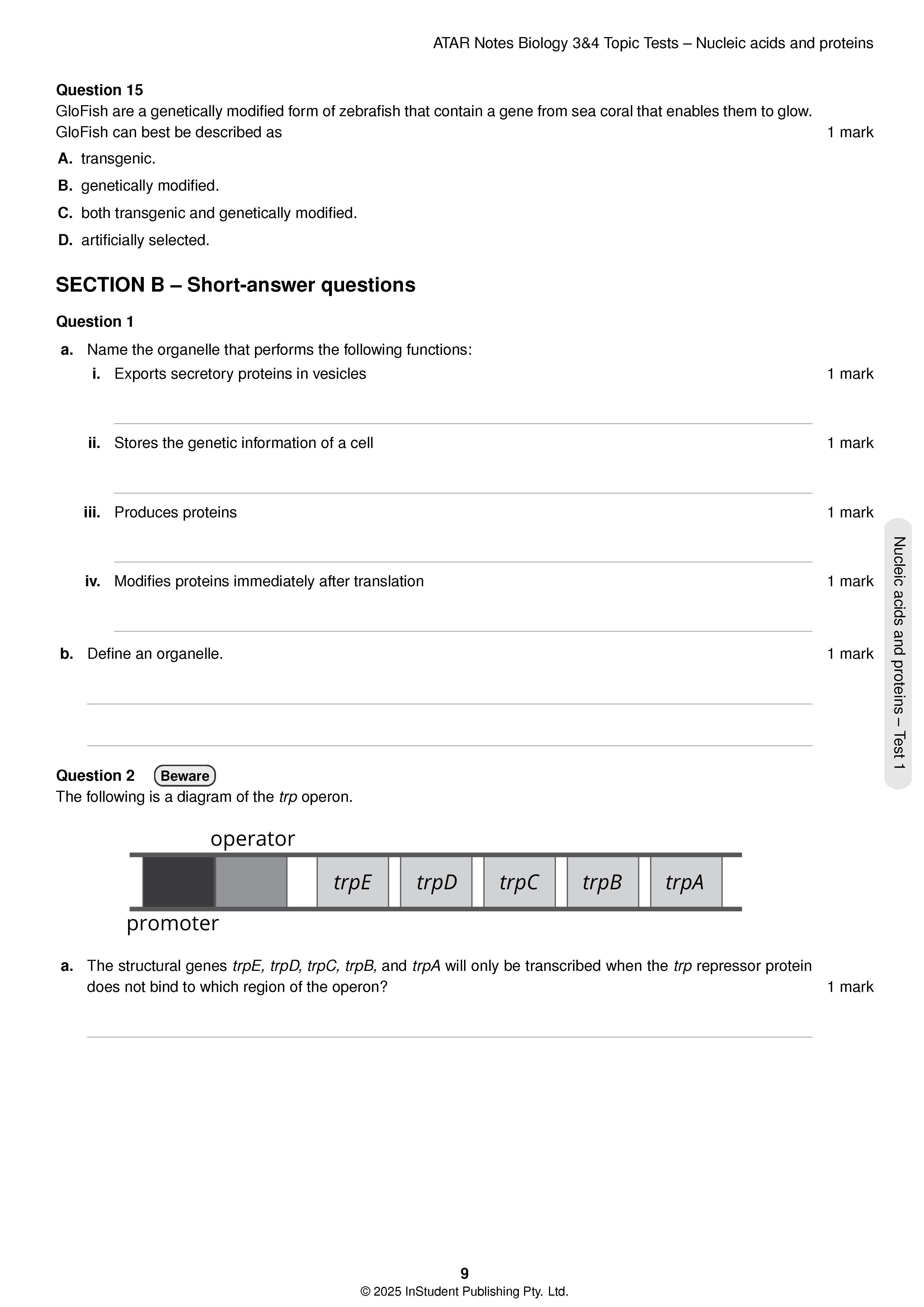 ATAR Notes VCE Biology 3&4 Topic Tests (2025-2026) - Image 8