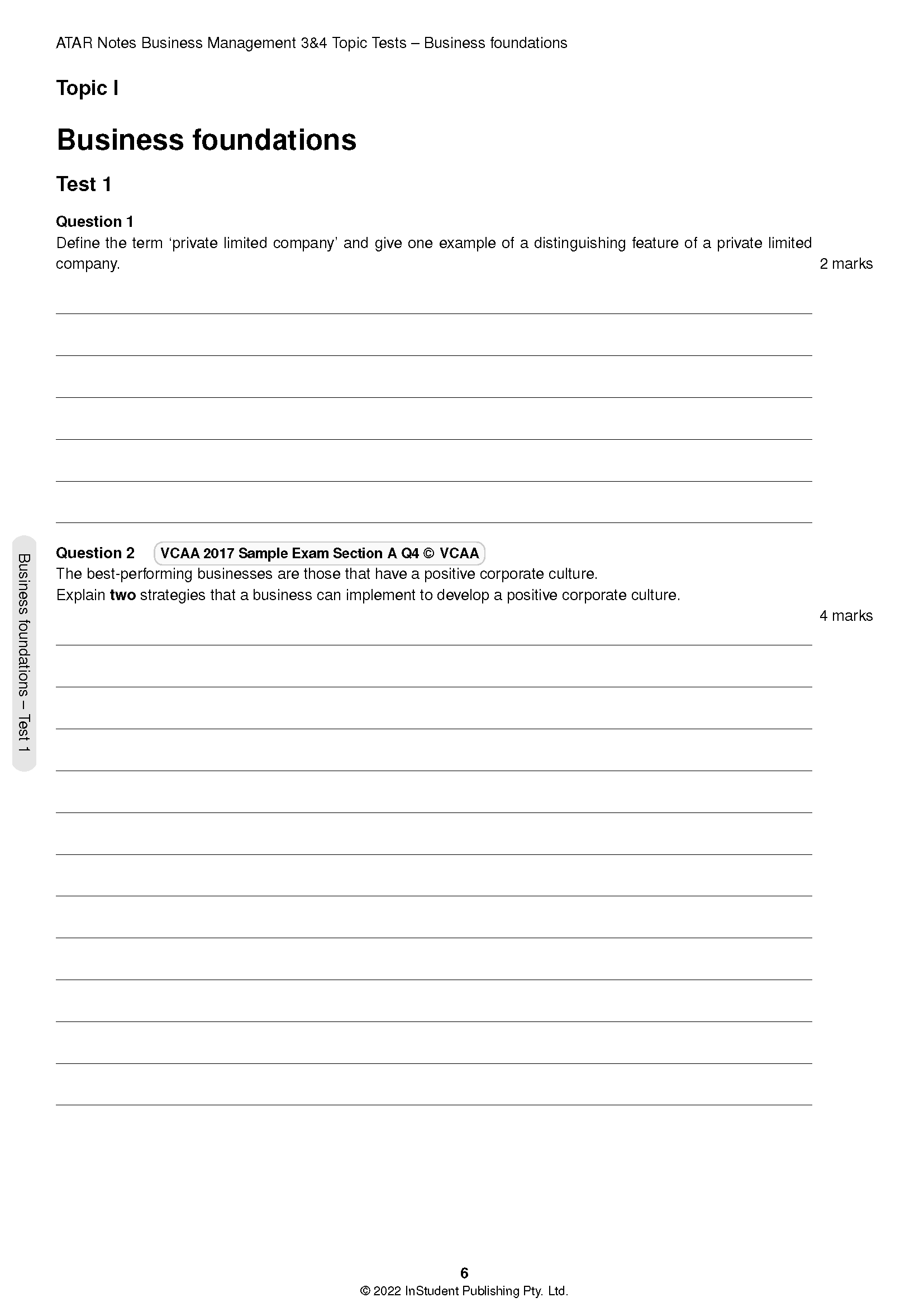 ATAR Notes VCE Business Management 3&4 Topic Tests (2024-2026) - Image 3