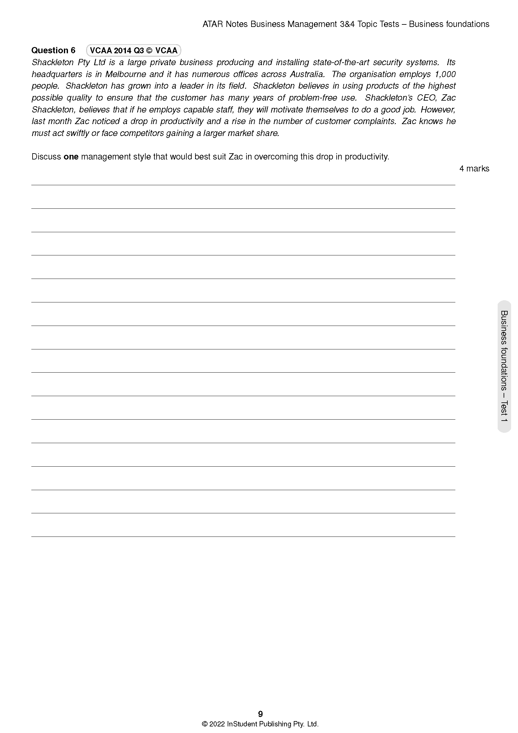 ATAR Notes VCE Business Management 3&4 Topic Tests (2024-2026) - Image 6