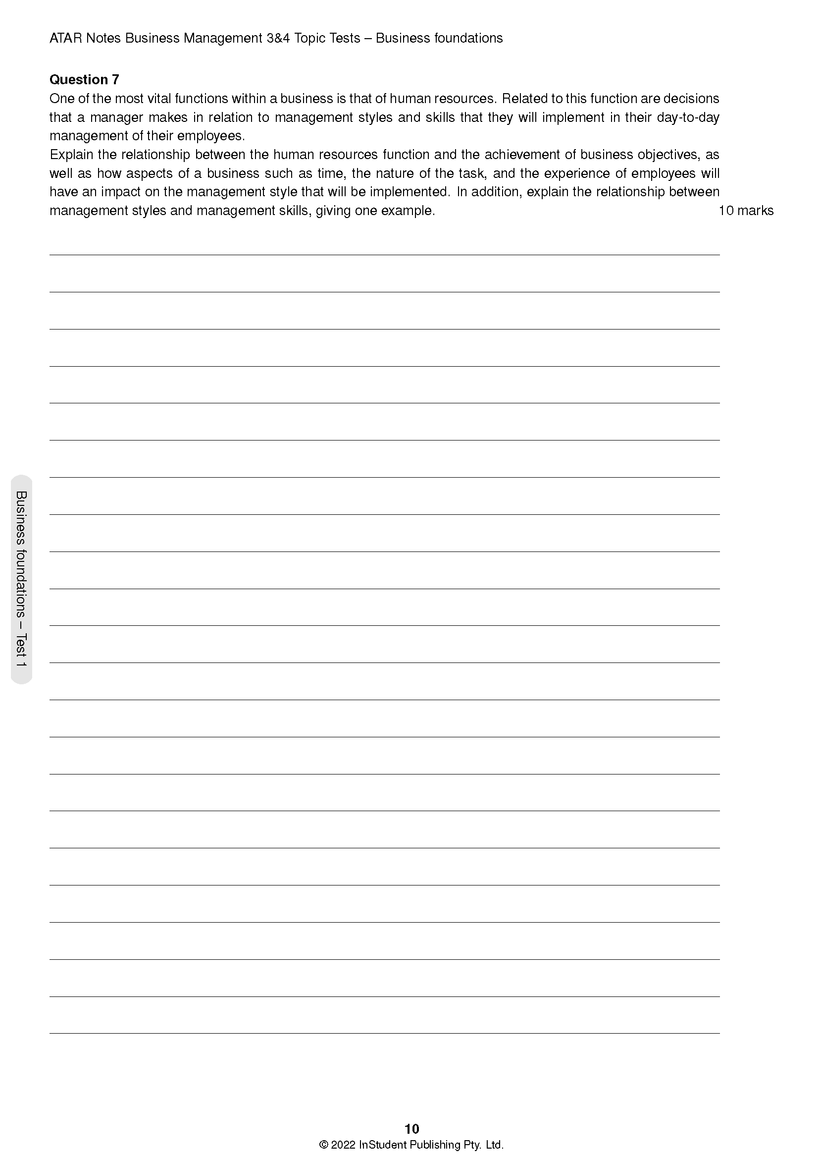 ATAR Notes VCE Business Management 3&4 Topic Tests (2024-2026) - Image 7
